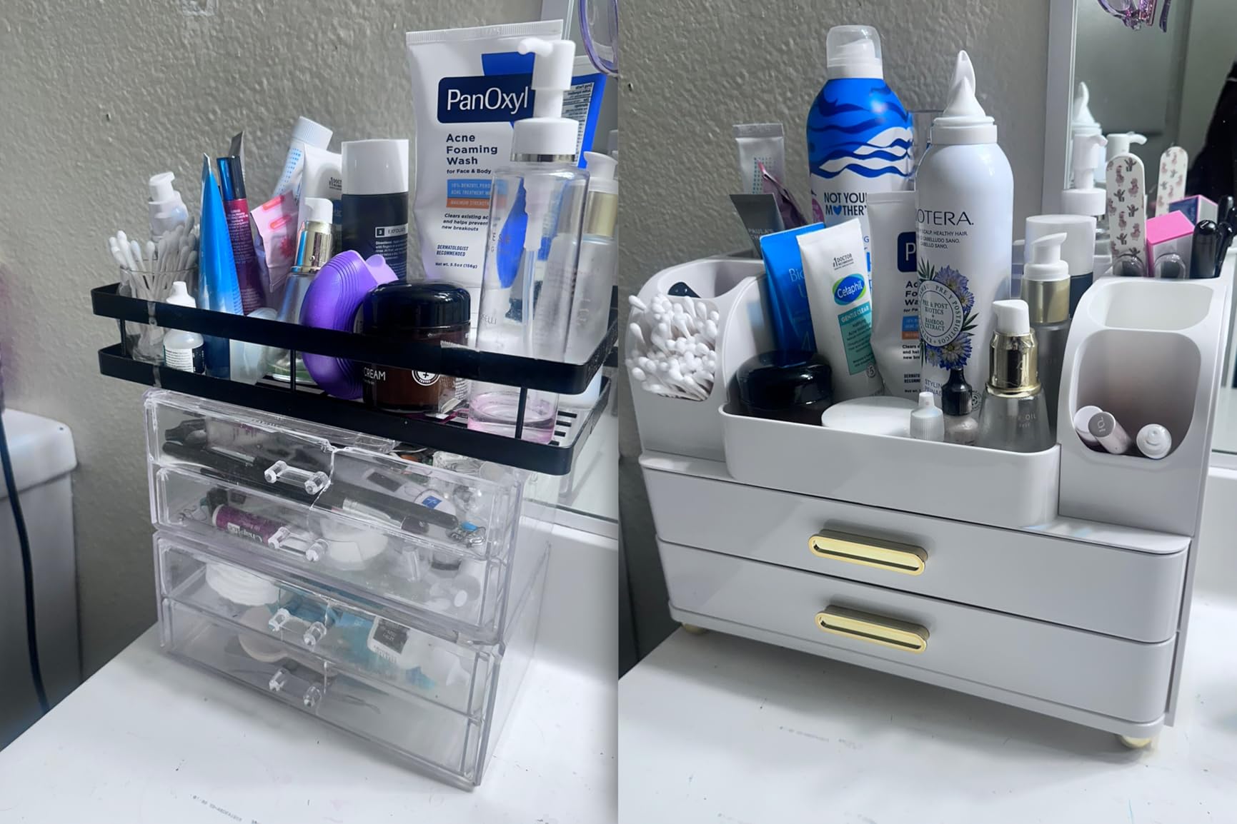 HBlife Makeup Organizer for Vanity with Brush Holder, Large Bathroom Countertop Cosmetic Organizer Skin Care Storage, Easy to Store Lipsticks, Nail Polishes, Perfumes, Eyeshadow Palettes, All White customer photo 1
