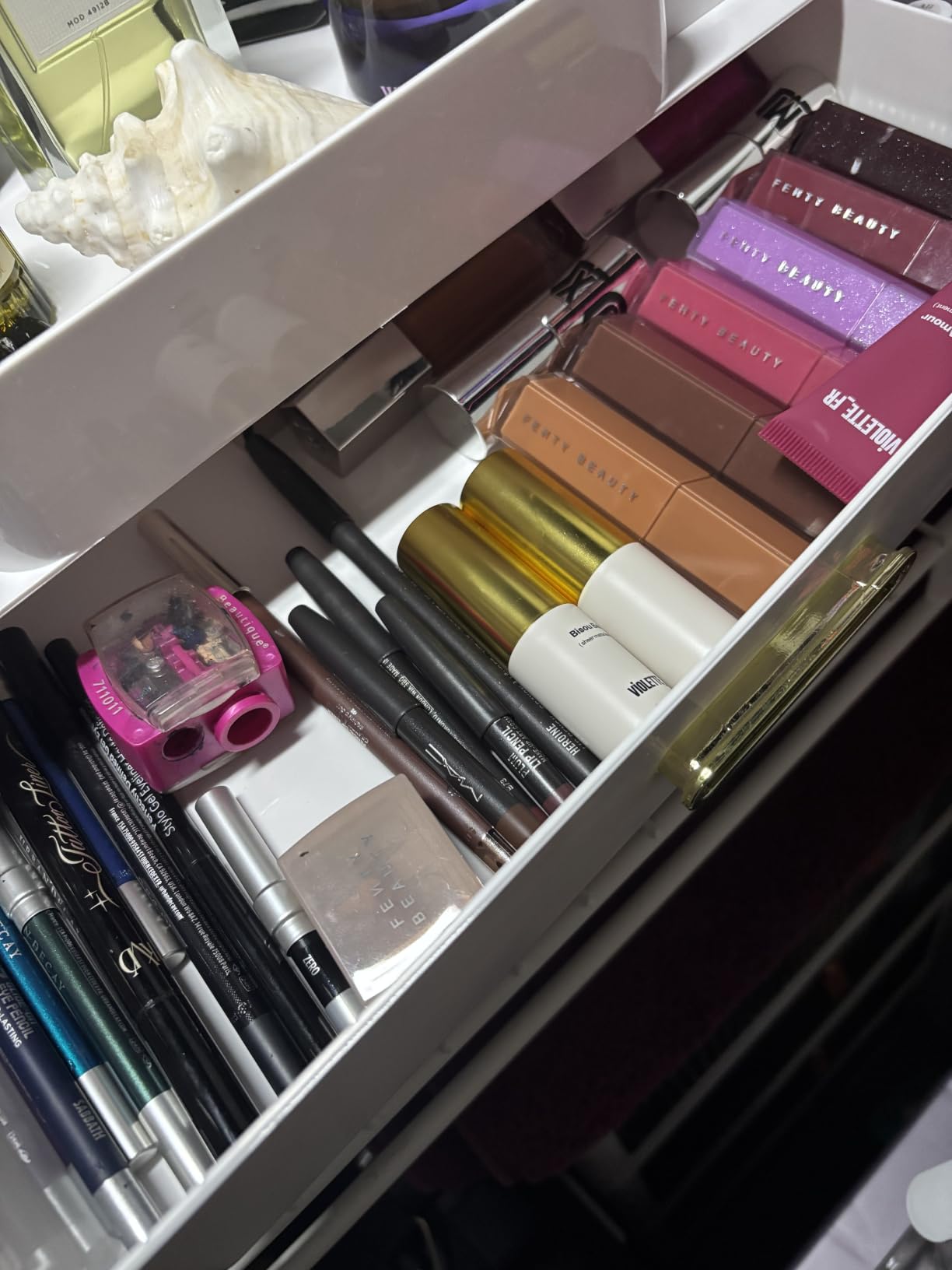 HBlife Makeup Organizer for Vanity with Brush Holder, Large Bathroom Countertop Cosmetic Organizer Skin Care Storage, Easy to Store Lipsticks, Nail Polishes, Perfumes, Eyeshadow Palettes, All White customer photo 2