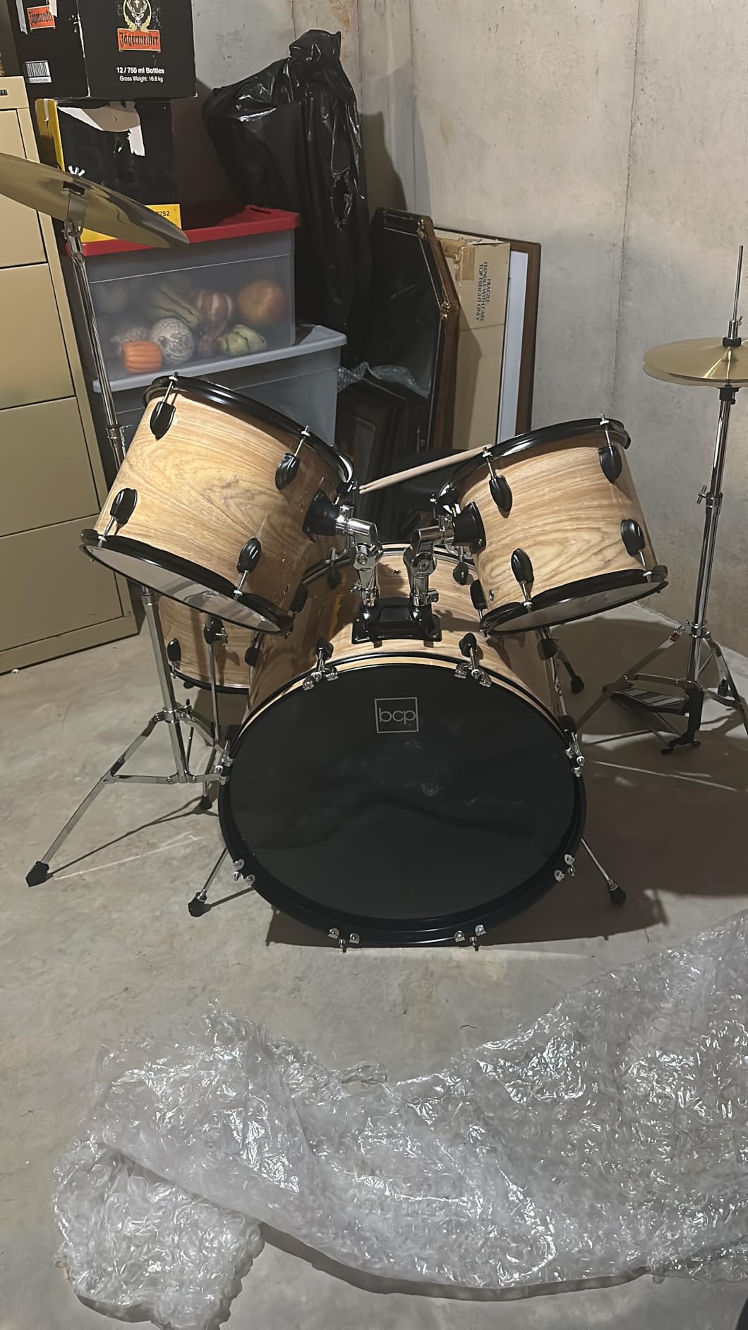 Best Choice Products 5-Piece Full Size Complete Adult Drum Set w/Cymbal Stands, Stool, Drum Pedal, Sticks, Floor Tom - Dark Cherry Sunburst customer photo 2