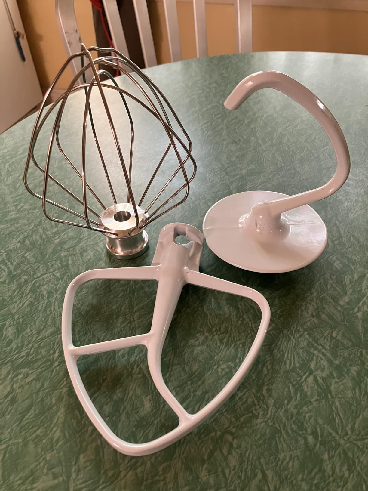 3-Piece Kit Attachments for KitchenAid Tilt-Head Stand Mixer - Stainless Steel Wire Whip, Dough Hook and Flat Beater customer photo 1