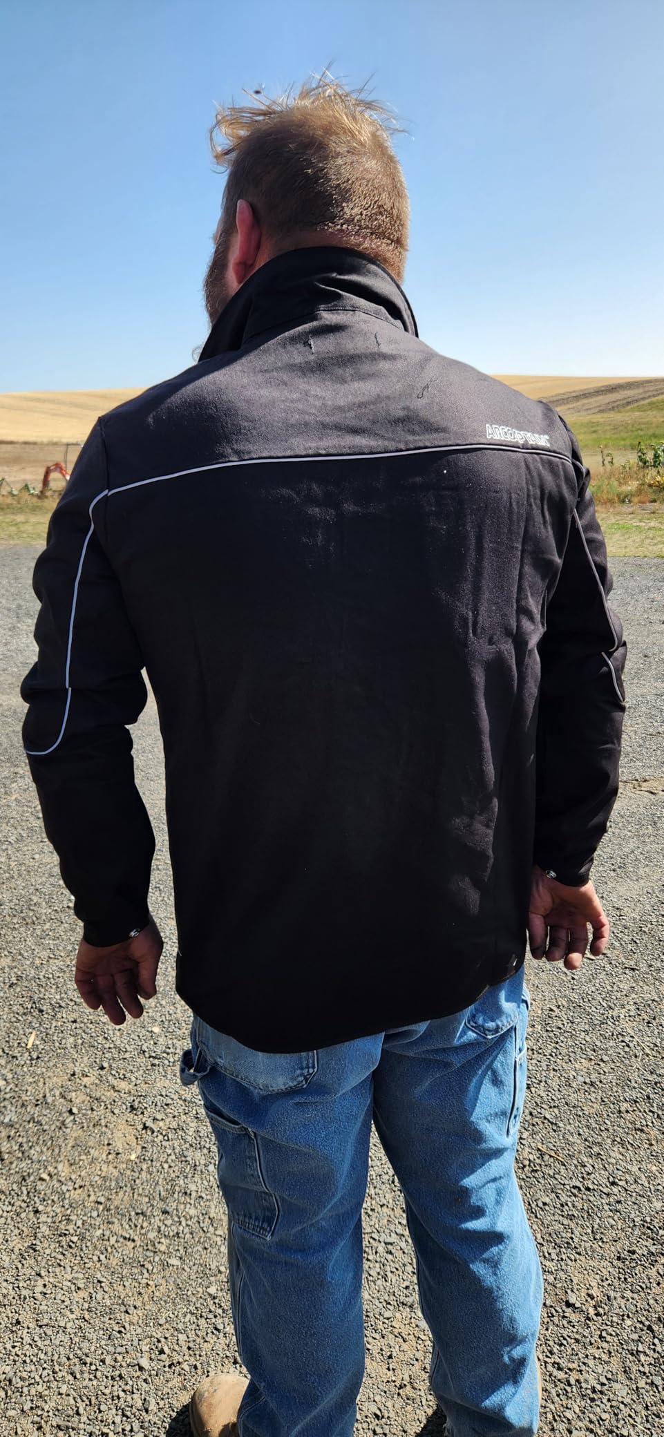 ARCCAPTAIN Welding Jacket, 11oz Flame Resistant Cotton Welding Jackets | NFPA2112 Certified / High-Vis Reflective Strips / Durable Snaps / 2-Level Cuffs / 4 Pockets & Pen Holder / Unisex customer photo 2