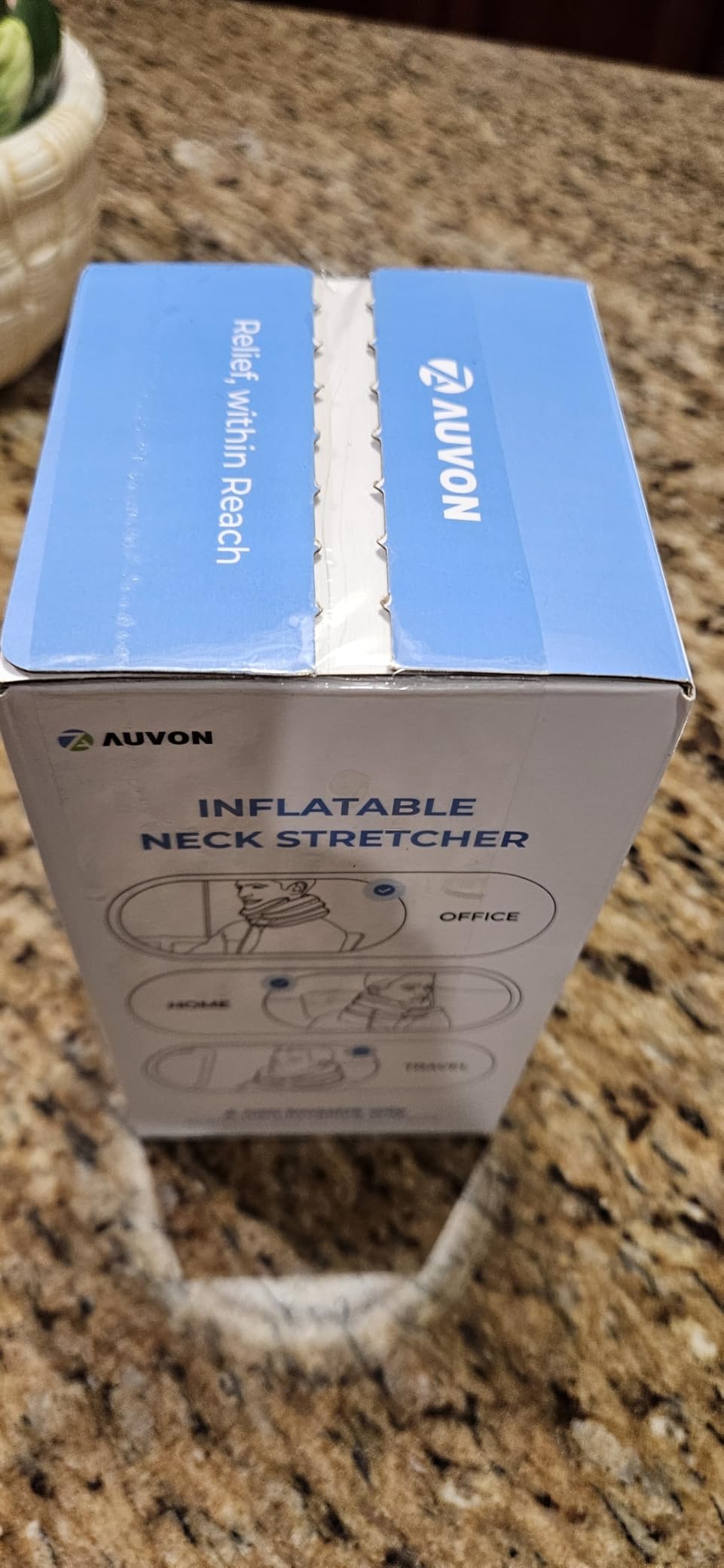 AUVON Inflatable Neck Stretcher with Chin-Up for Effective Neck Pain Relief | Cervical Stretcher with 3-Layer Design in Varying Sizes, Neck Brace Pillow for Neck Support, Decompression Home Use, M Size customer photo 2