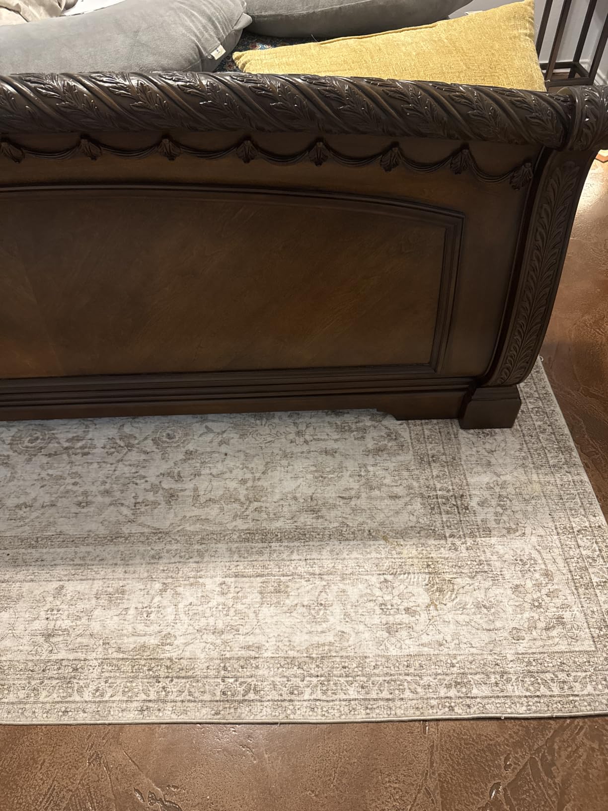 Area Rugs 9x12 Living Room: Washable Bedroom Rug Non Slip Large Boho Carpet | Low Pile Soft Faux Wool Non Shedding Stain Resistant Vintage Area Rugs for Dining Under Table Dorm Nursery Playroom Office customer photo 1