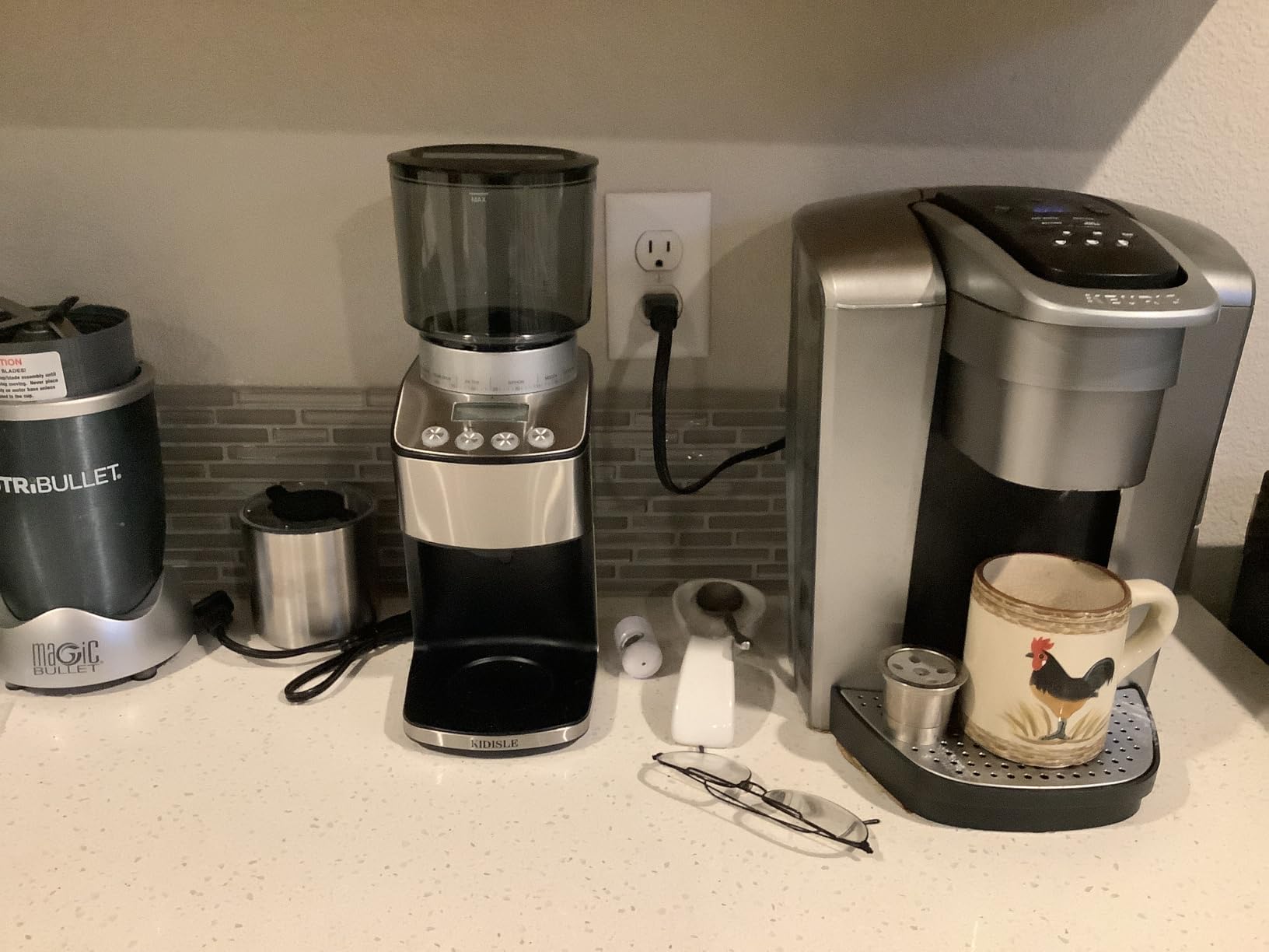KIDISLE Conical Burr Coffee Grinder Electric, Espresso Grinder for Home Use, Burr Mill with 51 Grind Settings, Precision Electronic Timer, Stainless Steel Container customer photo 2