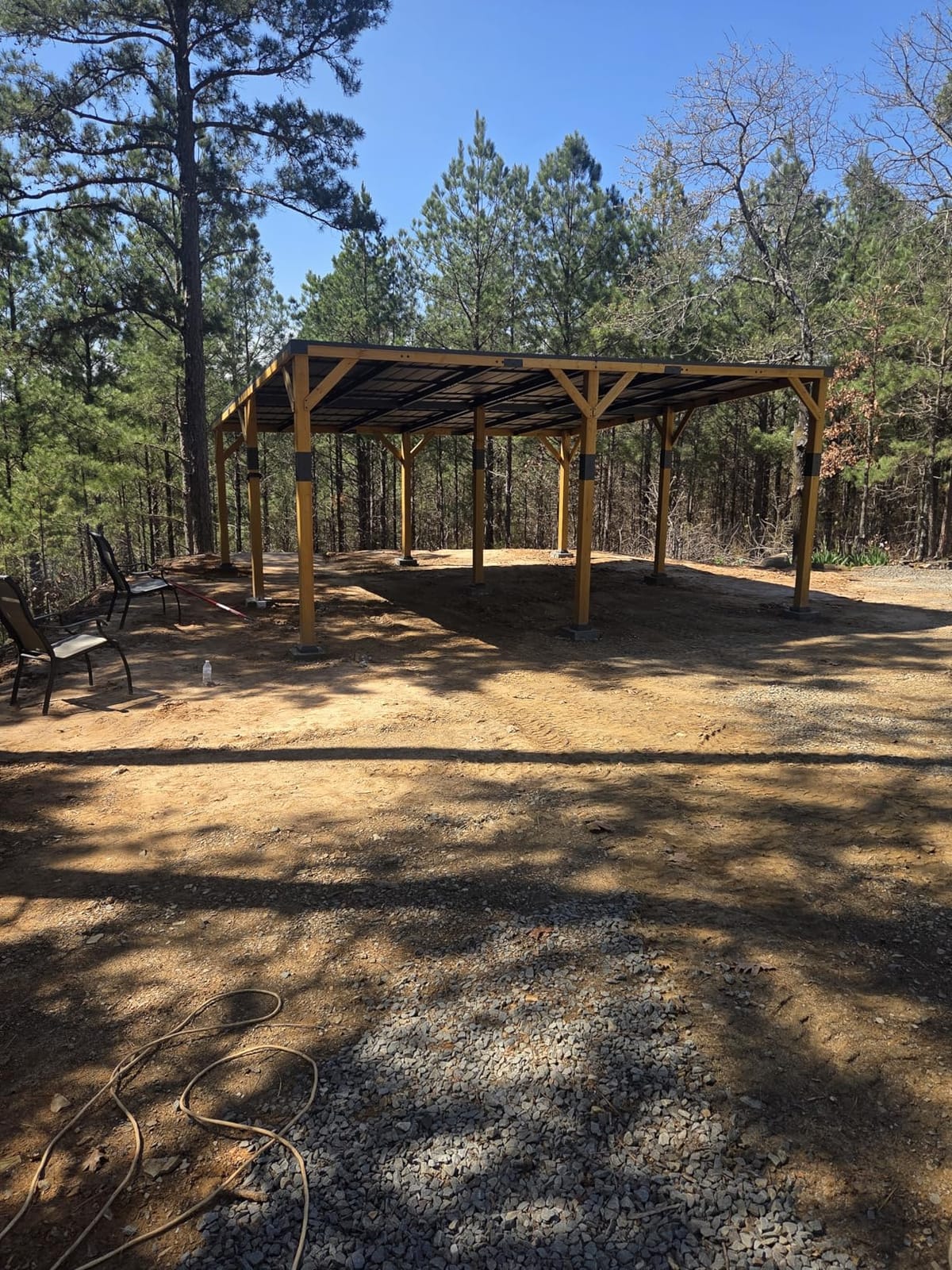 Jocisland 20x20x9.2 FT Heavy Duty Cedar Wood Carport for 2 Cars | All Weather Canopy Carport with Sloped Galvanized Steel Roof, Permanent Shelter for Full-Sized Pickup Truck, Boat & Tractor customer photo 1
