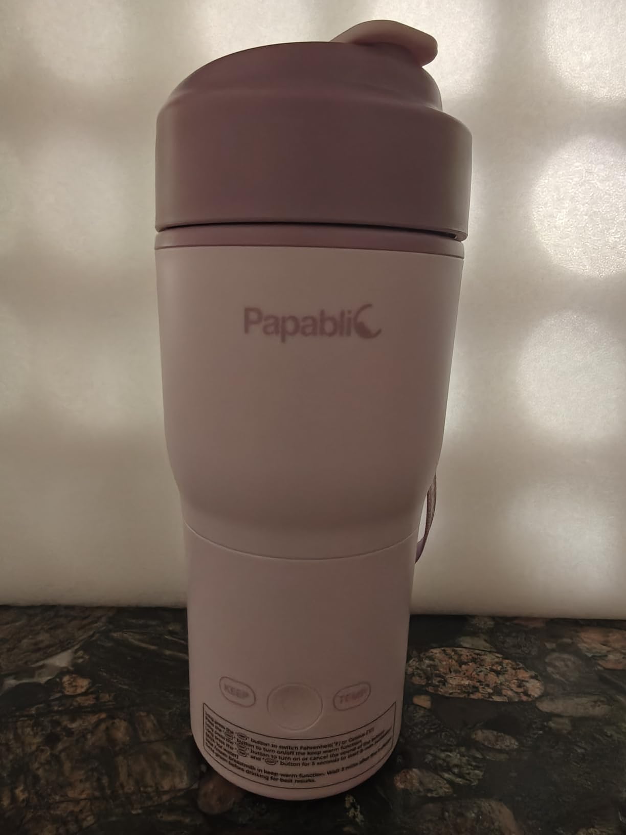Papablic Portable Bottle Warmer, 85W Fast Baby Bottle Warmer for Travel | 85W Fast Heating | Rechargeable | Wide Mouth & Easy Cleaning | Adjustable Temperature Control | Fits Car Cup Holder customer photo 1