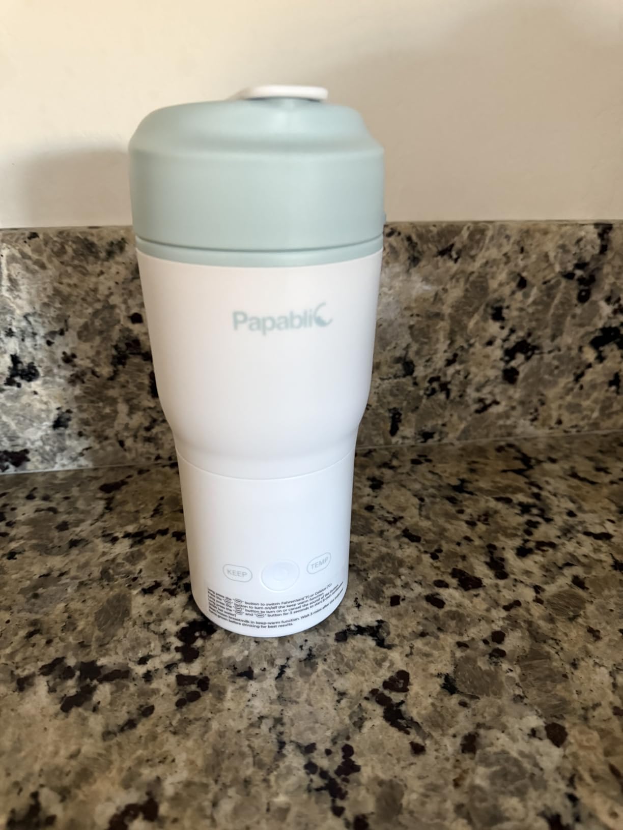 Papablic Portable Bottle Warmer, 85W Fast Baby Bottle Warmer for Travel | 85W Fast Heating | Rechargeable | Wide Mouth & Easy Cleaning | Adjustable Temperature Control | Fits Car Cup Holder customer photo 2