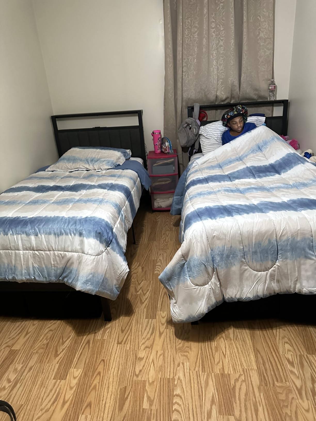 Furnulem Queen Bed Frame with Storage Drawers and Upholstered Headboard, Charging Station, LED Lights customer photo 1