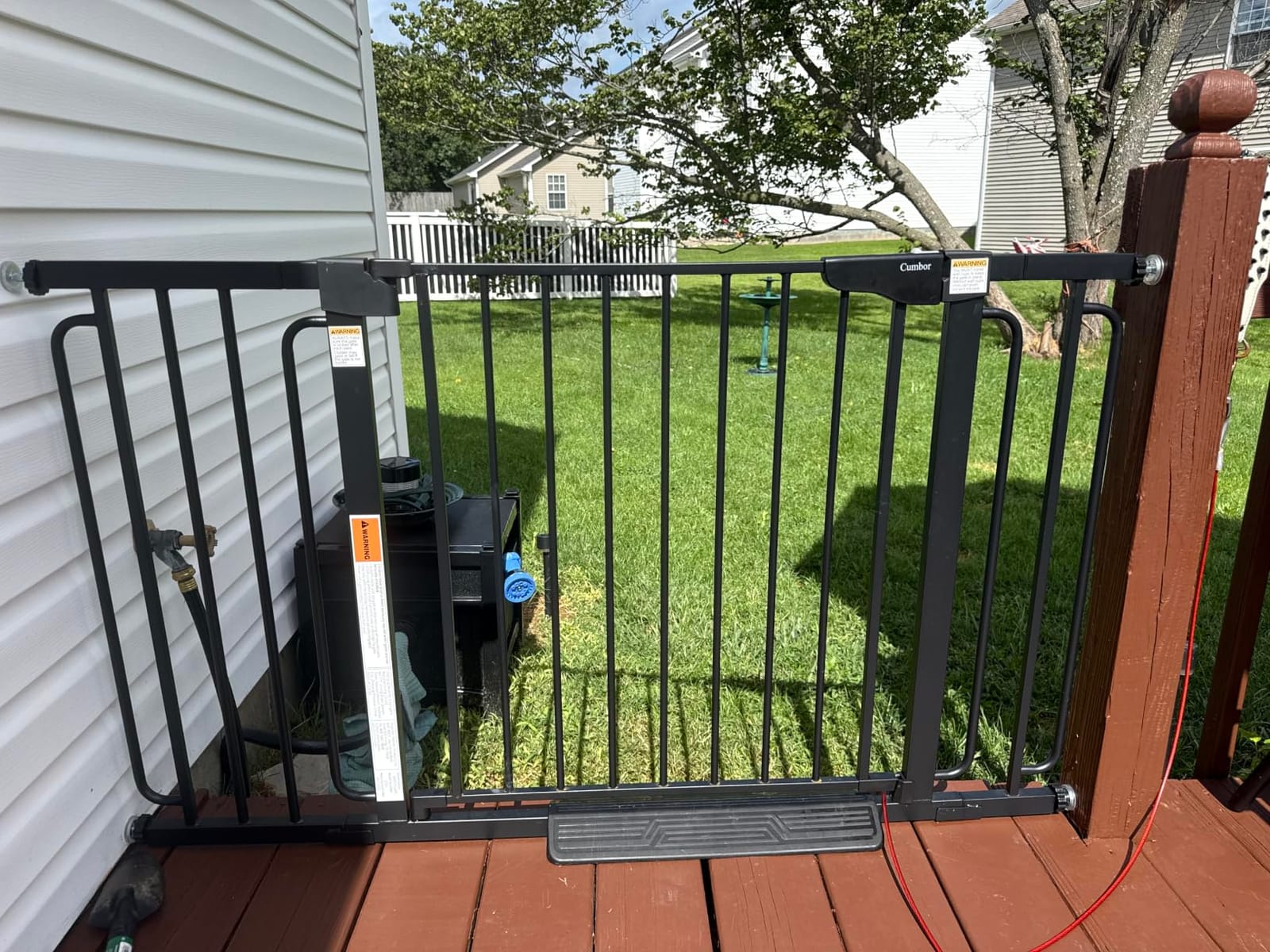 Cumbor 29.7-51.5 in Extra Wide Baby Gate for Stairs, Dog Gate Indoor White | Mom's Choice Awards Winner, Auto Close with Double Lock for Doorways customer photo 2