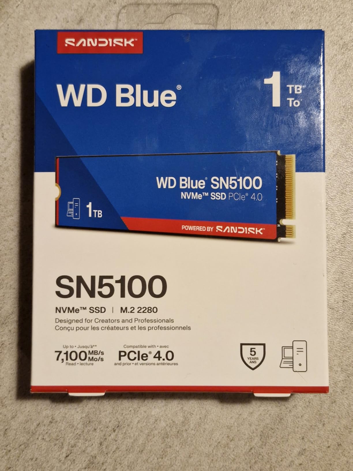 WD Blue SN5100 1TB NVMe SSD - M.2 2280, PCIe Gen 4.0, Internal Solid State Drive, Read Speeds Up to 7,100MB/s customer photo 2