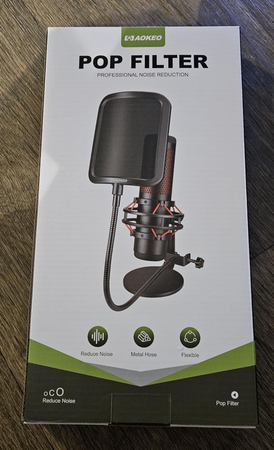 Microphone Pop Filter,Aokeo Mic Mask Shield,Three-layer Wind Pop Screen With Flexible 360° Gooseneck Clip Stabilizing Arm For All Microphone customer photo 1