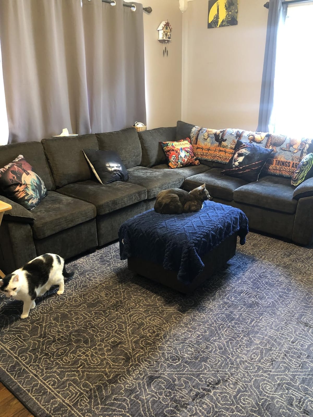108'' Modular Sectional Sofa with Pull Out Bed, Sleeper Sofa, Beige customer photo 2
