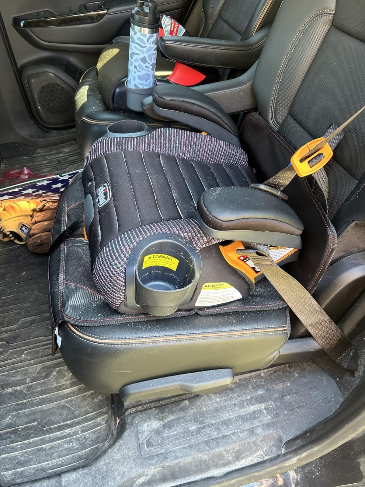 Chicco GoFit ClearTex Plus Backless Booster Car Seat, Latch, 40-110 lbs | Obsidian/Black, ages 4+, ErgoBoost foam padding, flame retardant-free, GREENGUARD Gold, washable pad, portable booster seat customer photo 2