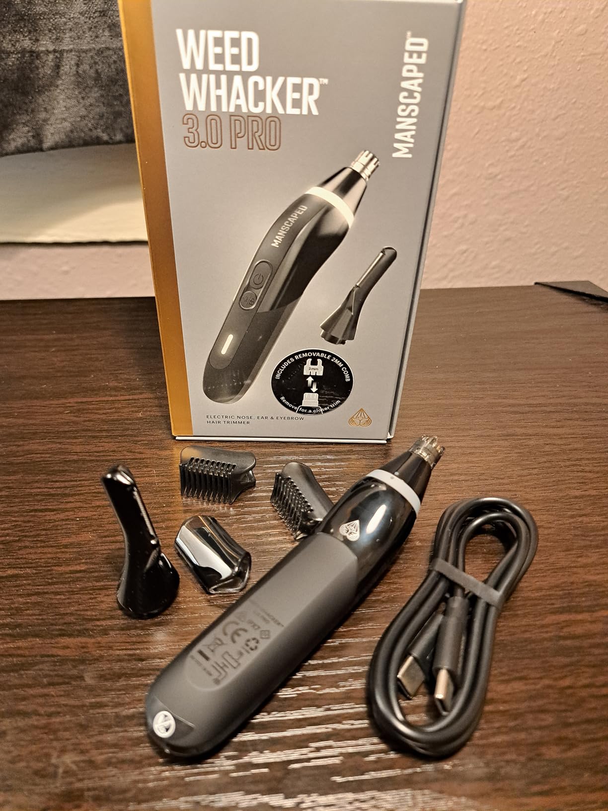 MANSCAPED Weed Whacker 3.0 PRO - Men's Electric Nose, Ear & Eyebrow Hair Trimmer - SkinSafe Dual-Head System, LED Spotlight, Waterproof, Rechargeable, Travel Lock, Eyebrow Comb Attachment customer photo 2