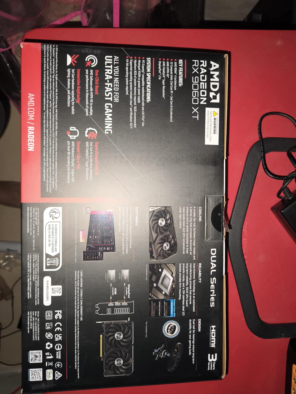 ASUS Dual Radeon RX 9060 XT 16GB GDDR6 Graphics Card, AMD, PCIe 5.0, HDMI 2.1b, DisplayPort 2.1a, 2.5-Slot, Axial-tech Fan, 0dB Technology customer photo 1