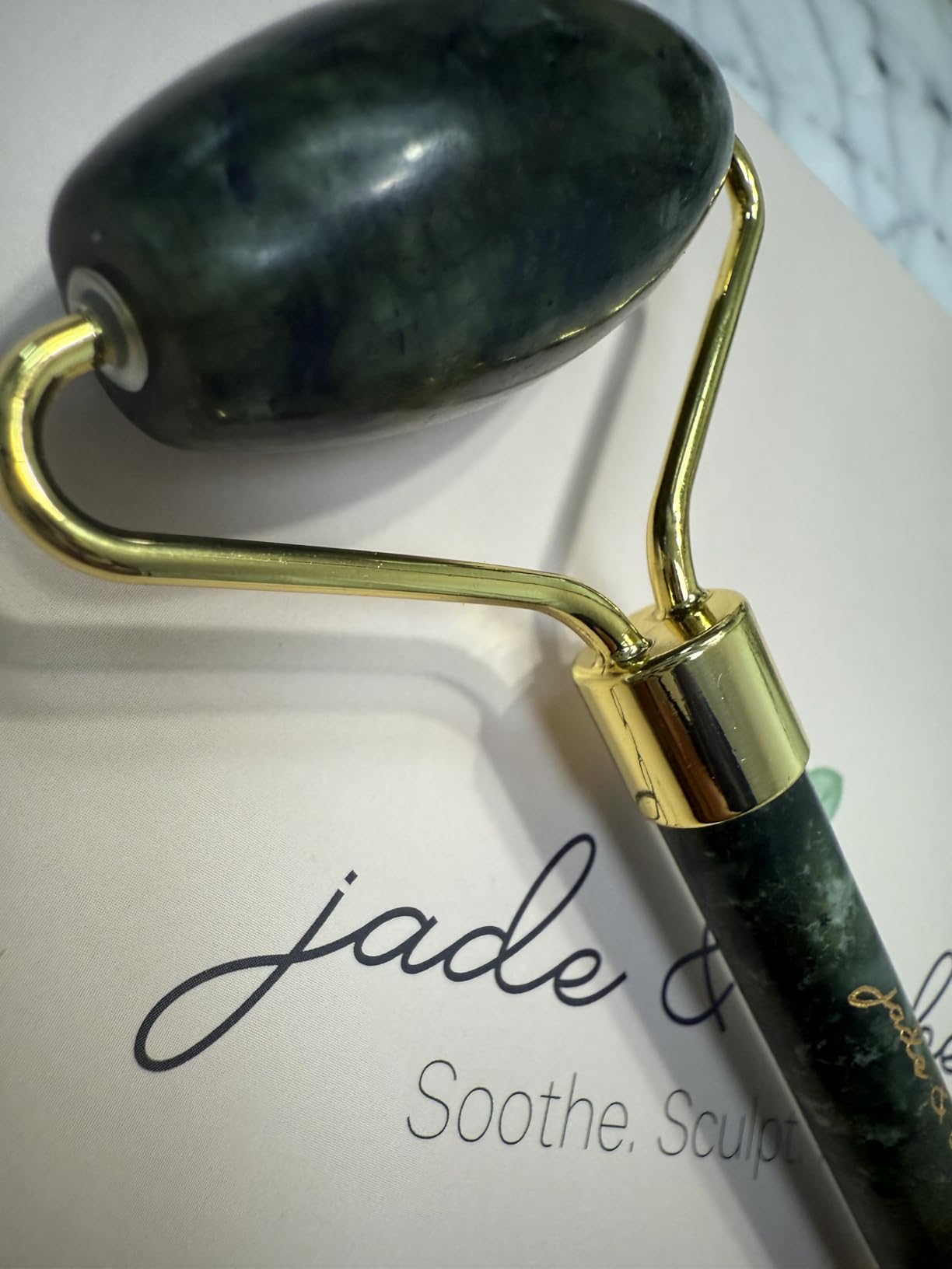Jade Roller & Green Sandalwood Gua Sha Set - Facial & Body Massage Tools customer photo 1