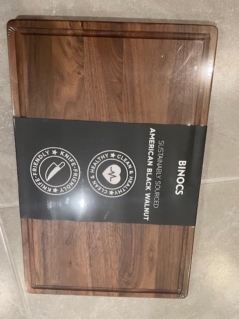 Walnut Wooden Cutting Boards for Kitchen, Solid Wood Cutting Board Set - Charcuterie & Chopping Butcher Block for Meat - Kitchen Gadgets Gift (Walnut 17in*12in) customer photo 2