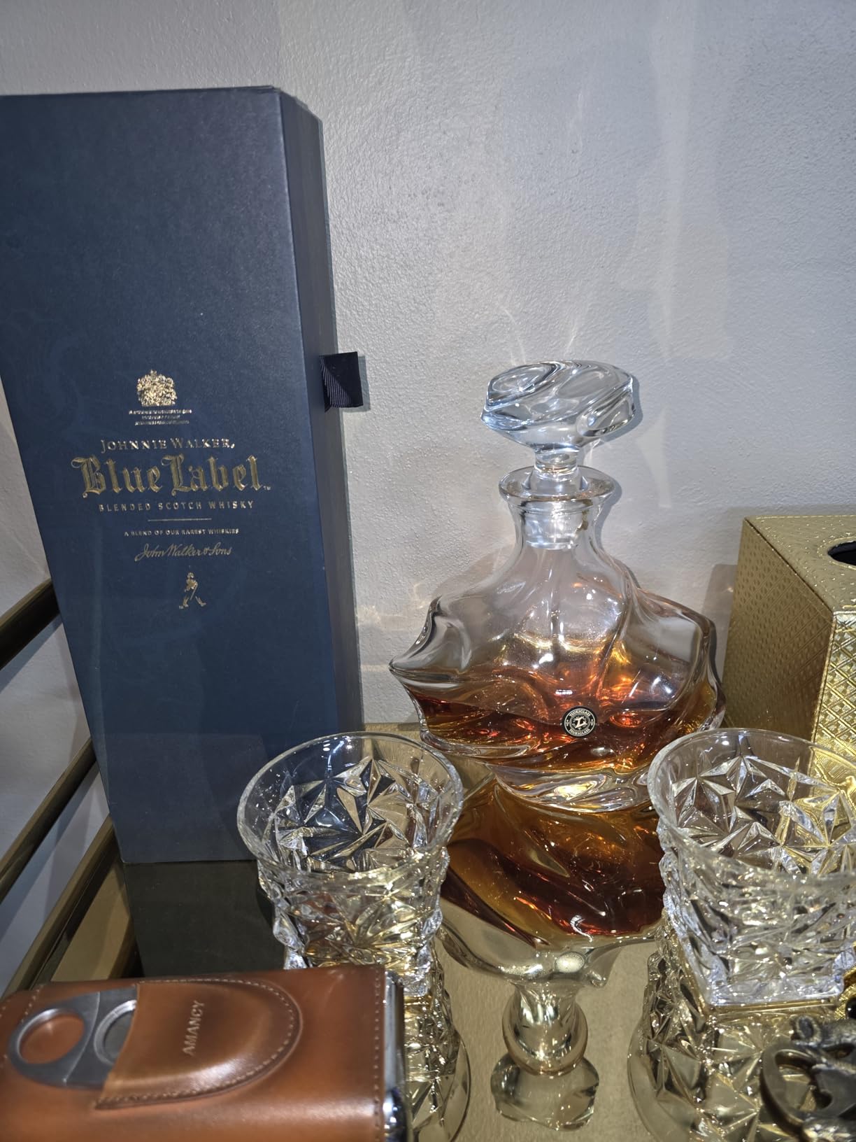TsukiGlass Storm Japanese Crystal Whisky Decanter, 750ml, Gifts for Men | 100% Ultra Clarity Lead-Free Crystal, Elegant Liquor Carafe, For Whiskey, Scotch, Bourbon & Spirits, Premium Gift for Men customer photo 1