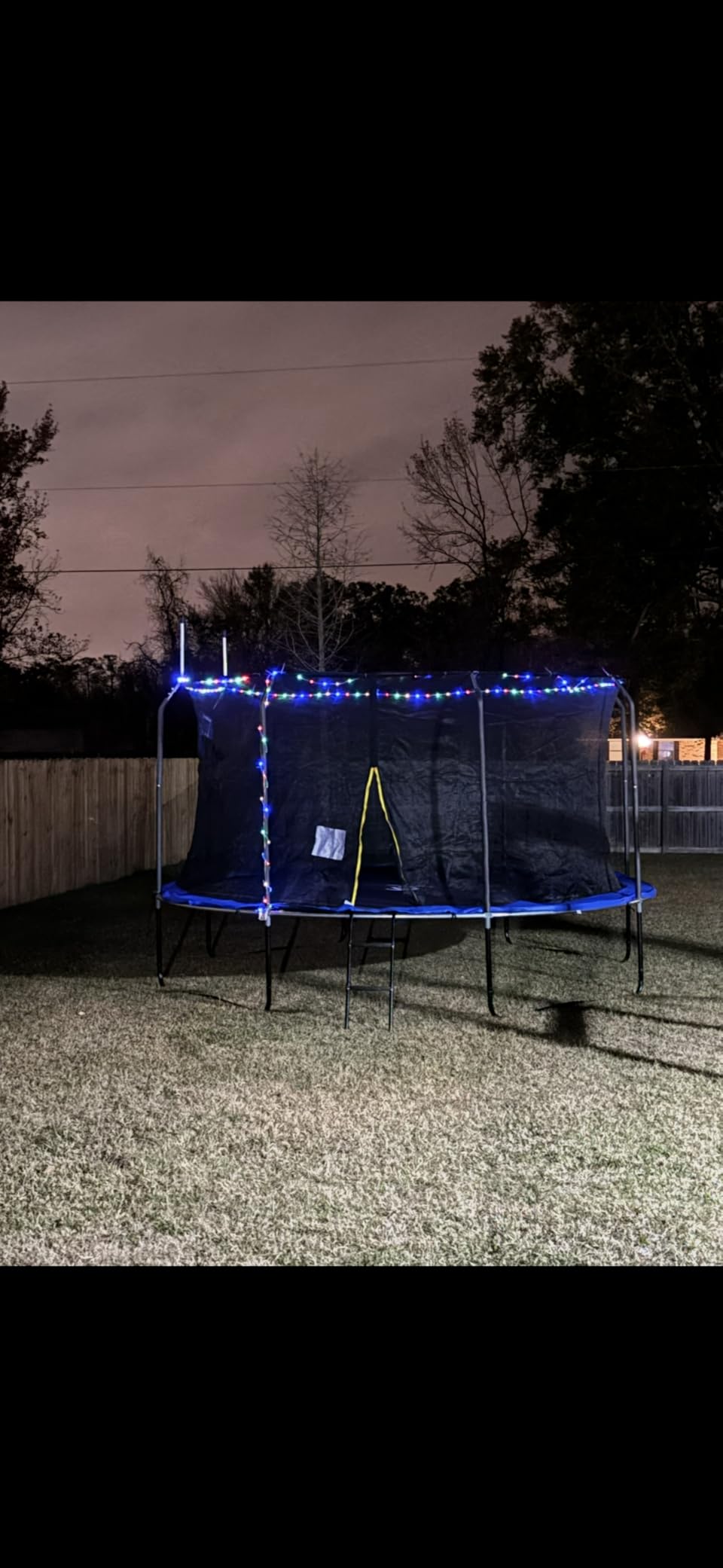 8-16FT Outdoor Trampoline with Net, Basketball Hoop & LED Lights customer photo 1