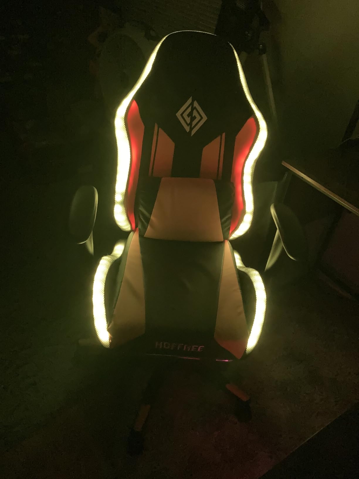 HOFFREE RGB Gaming Chair for Kids LED Computer Chair 155°Recliner-Black | PC Game Chair with Lights Gamer Chair for Boys Teens 8-15 Video Game Chairs with Footrest and Lumbar Support Racing Style customer photo 2