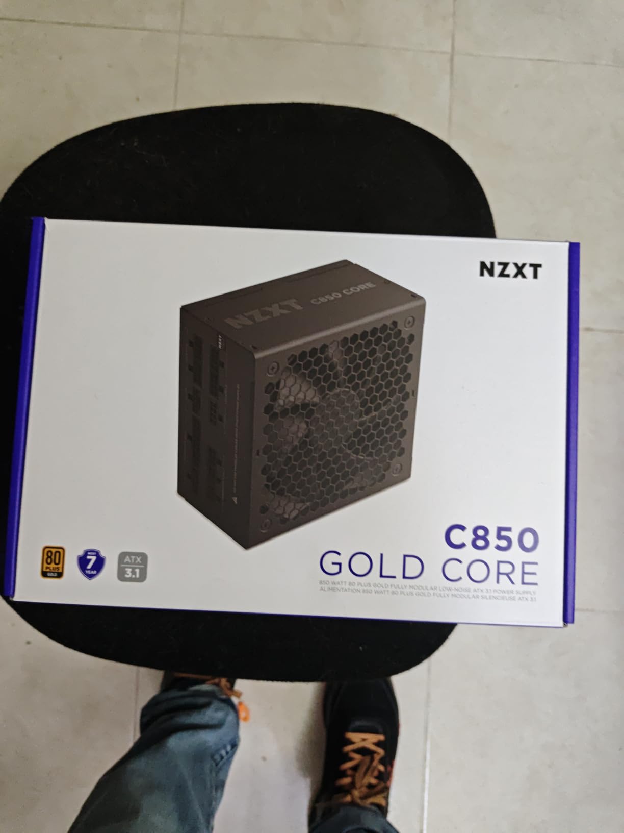 NZXT C850 Gold Core - 850W ATX 3.1 Power Supply - 80 Plus Gold - Cybenetics Platinum - Fully Modular - PCIe 5.1 600W 12V-2x6 - Zero RPM Fan - 105°C Capacitors - Black customer photo 1