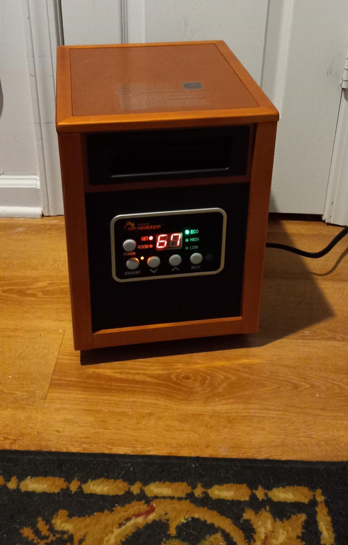 DR. INFRARED HEATER DR-991 Portable Electric Fireplace Space Heater w/Humidifier & Remote, Infrared Heat, 3D Flame Effect, Timer, Quiet, 1500W, ETL Listed, Freestanding, LED Display customer photo 1