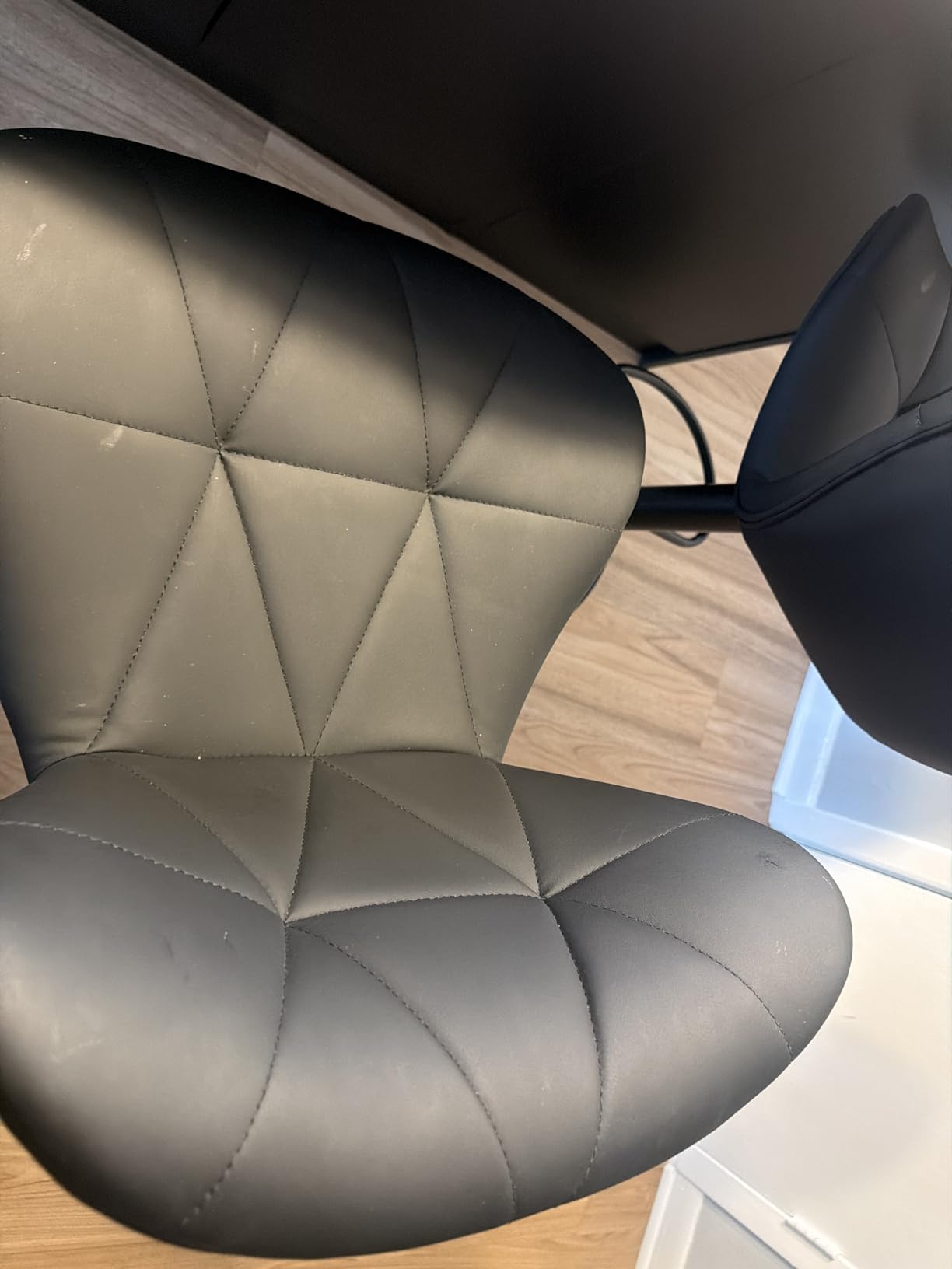 Sweetcrispy Bar Stools Set of 4, Faux Leather Swivel Adjustable Bar Chairs | Counter Height Barstools, Upholstered with Back, Armless, Modern Style Finish, Kitchen Island, Grey customer photo 1