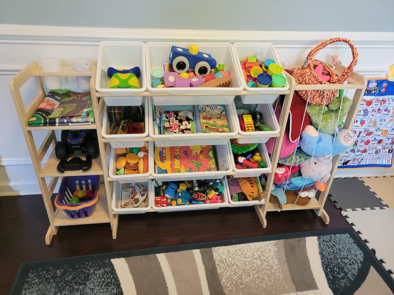 Toy Storage Organizer with Bookshelf and Stuffed Animal Storage - Kids Playroom Organization with Shelves and 12 Toy Bins - Toddler Living Room Toy Box for Lego - Nursery Bedroom Decor Essential customer photo 1