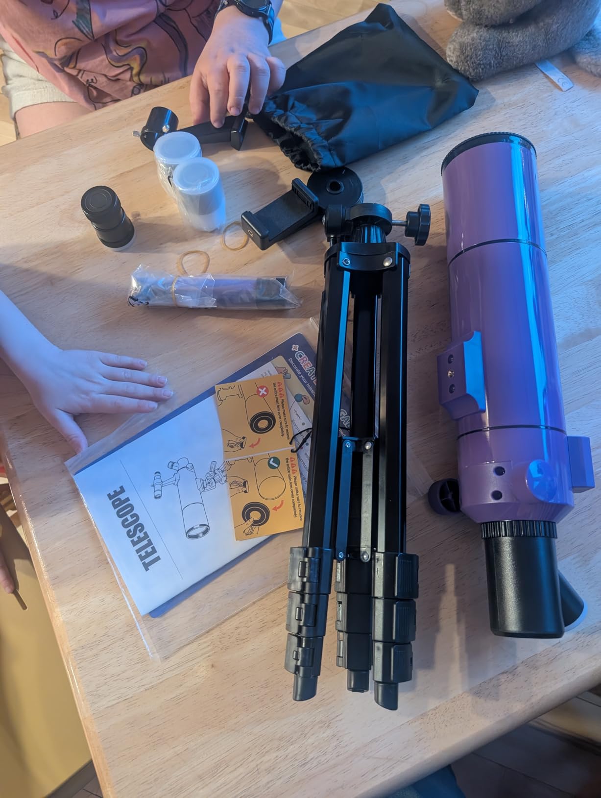 Dianfan Telescope for Kids & Adults, 80mm 500mm Portable Refractor, Purple | High Powered Astronomy Travel Telescope for Beginners, Fully Multi-Coated Optics, Tripod, Phone Adapter, Stickers & Backpack customer photo 1