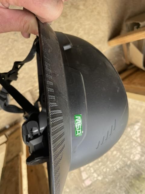 MSA 10250593 V-Gard H2 Full Brim Safety Type 2 Helmet - Comfortable Ratchet Suspension and Integrated Chinstrap, Non-Vented, Medium-Standard Size in White customer photo 1