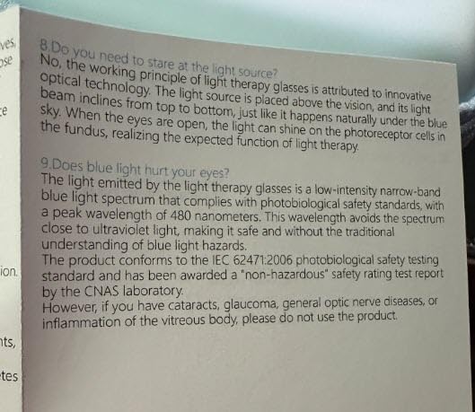 Light Therapy Glasses, Blue-White UV-Free Light Therapy, Portable Daylight, Wearable Sunlight, Boost Energy, Relief for Sleep Problems, Jet Lag, Equivalent to 10000 Lux customer photo 1