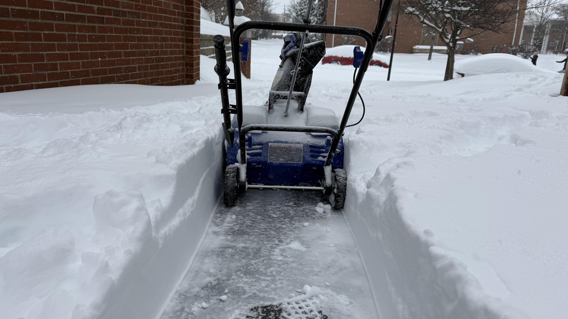 Snow Joe IONMAX 48V Cordless Electric Snow Blower Machine, 24V-X2-SB18-GO | 18 Inch, Powered Single-Stage Thrower with LED Light and Wheels for Driveway Clearing customer photo 2