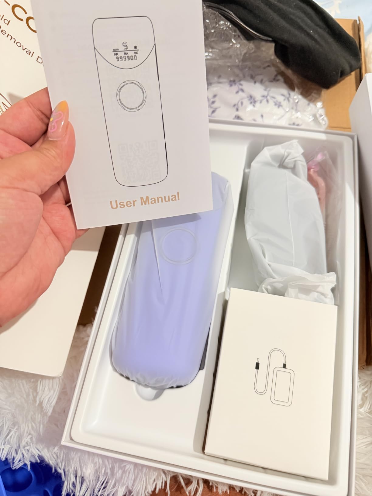 Ubroo Laser Hair Removal for Women, 97.6% Hair Reduction in 2 Session, 5C Ice Cooling IPL Hair Removal Device, Hair Remover at Home for Legs Bikini Armpits Facial (Gold) customer photo 2