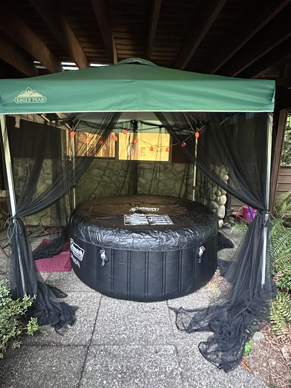Coleman SaluSpa Miami Energy-Efficient AirJet 2-4 Person Inflatable Hot Tub | Smart Portable Outdoor Spa, Built-in EnergySense Insulation, Freeze Shield Technology, 120 Soothing Jets, 71