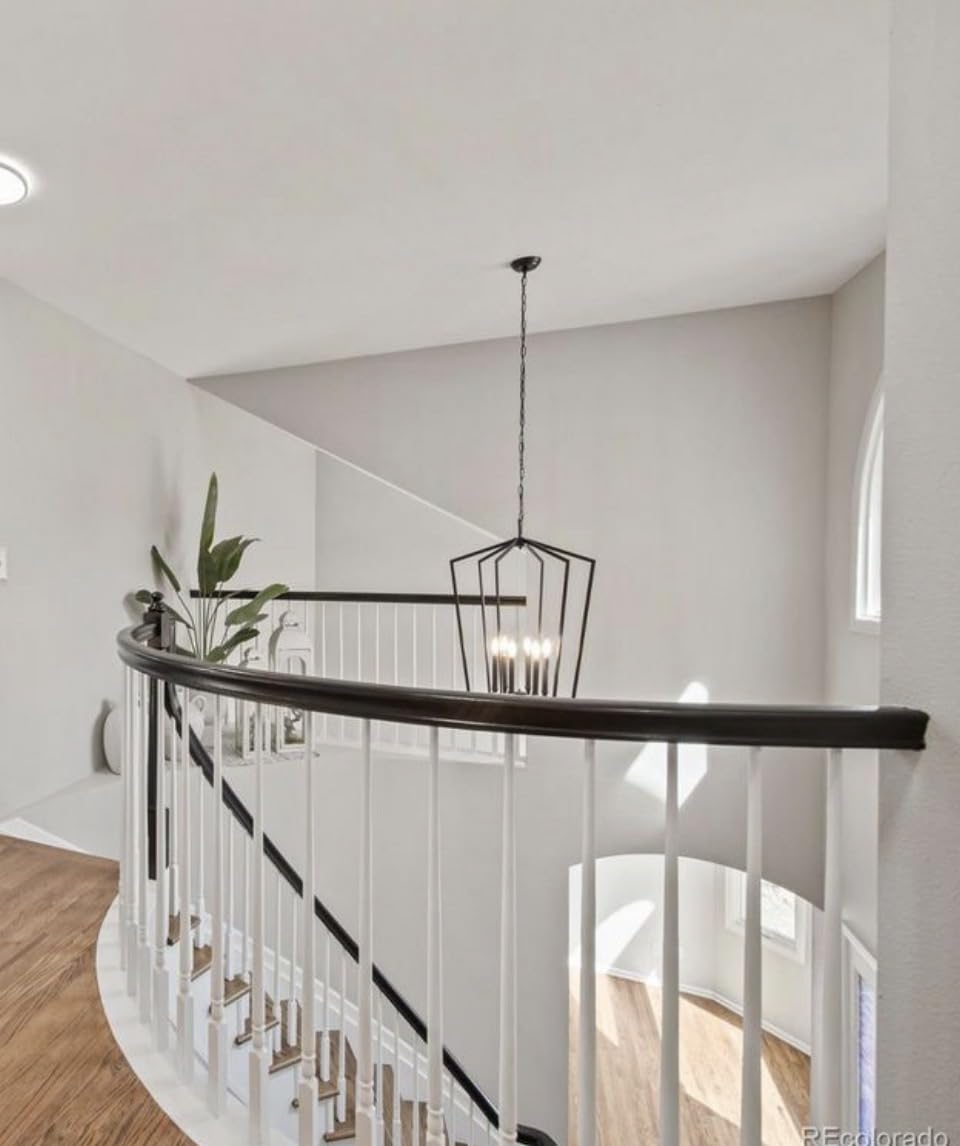 Vezzio Modern Large Black Lantern Foyer Entryway Chandelier | D30 Inch 12-Light Modern Industrial Pendant Light for High Ceiling, Dining Room, Kitchen Island, Hallway, Staircase customer photo 2