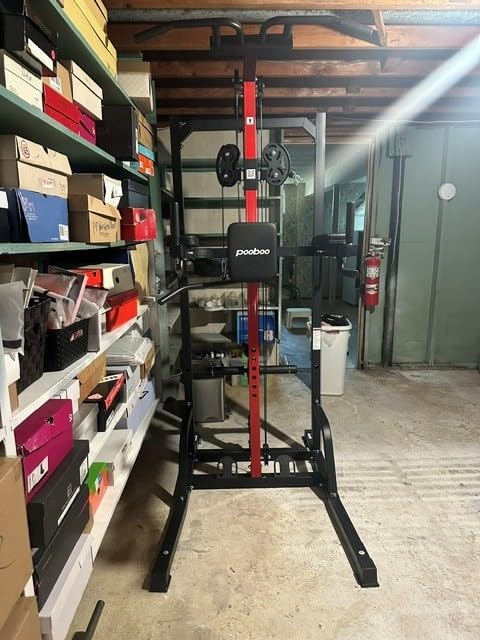 Pull Up Bar Power Tower Dip Station,Cable Machine-Integrated 450LBS Multi-Function Adjustable Height Fitness Strength Training Equipment for Home Gym Strength Training Equipment customer photo 2
