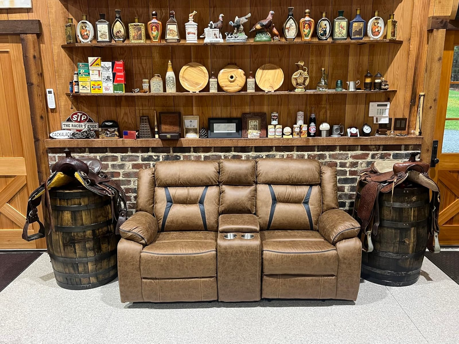 EBELLO Manual Reclining Sectional Sofa for Living Room, L-Shaped Sectional Corner Reclining Sectional Couches Home Furniture Set with Center Console, Hidden Cup Holders and Storage, Brown customer photo 2