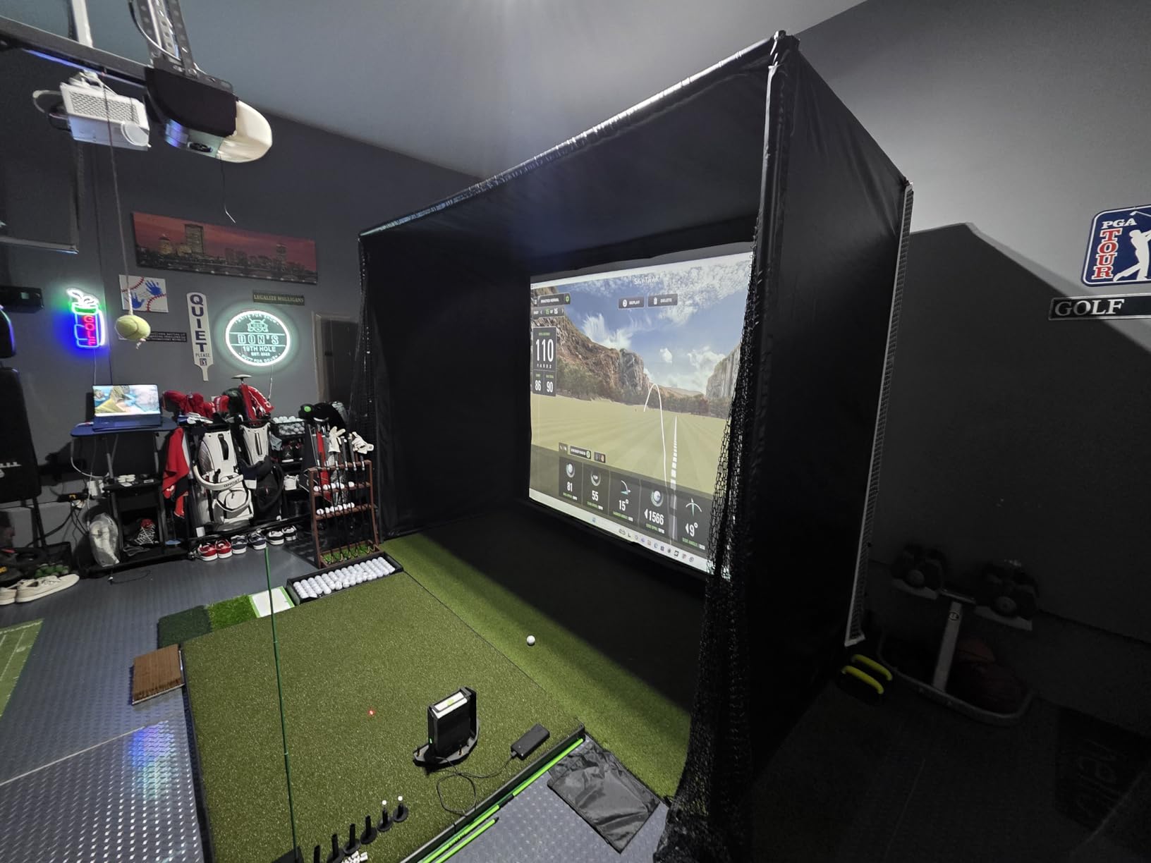Golf Simulator Enclosure Kit with Premium HD Impact Screen, Full Safety Padding & Blackout Curtain, Home Golf Sim Setup Launch Monitors Compatible, Indoor Cage Net Golfing Accessories customer photo 1