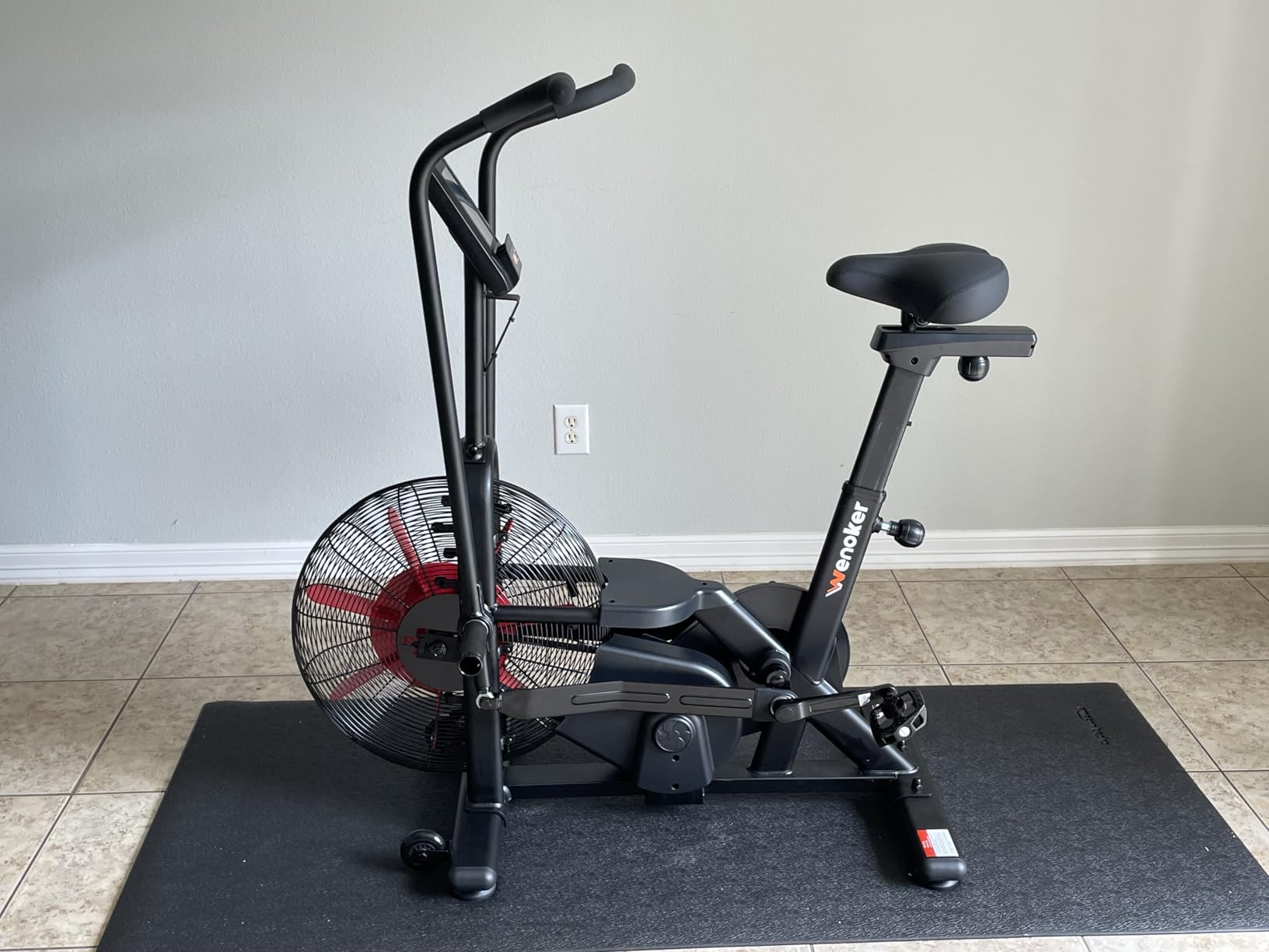 Wenoker Exercise Bike, Air Bike with Smart APP, ISCC PLUS Certified, Dual Action Handlebars Stationary Fan Bike 350LBS Capacity for Home Gym HIIT Full Body Workout customer photo 2