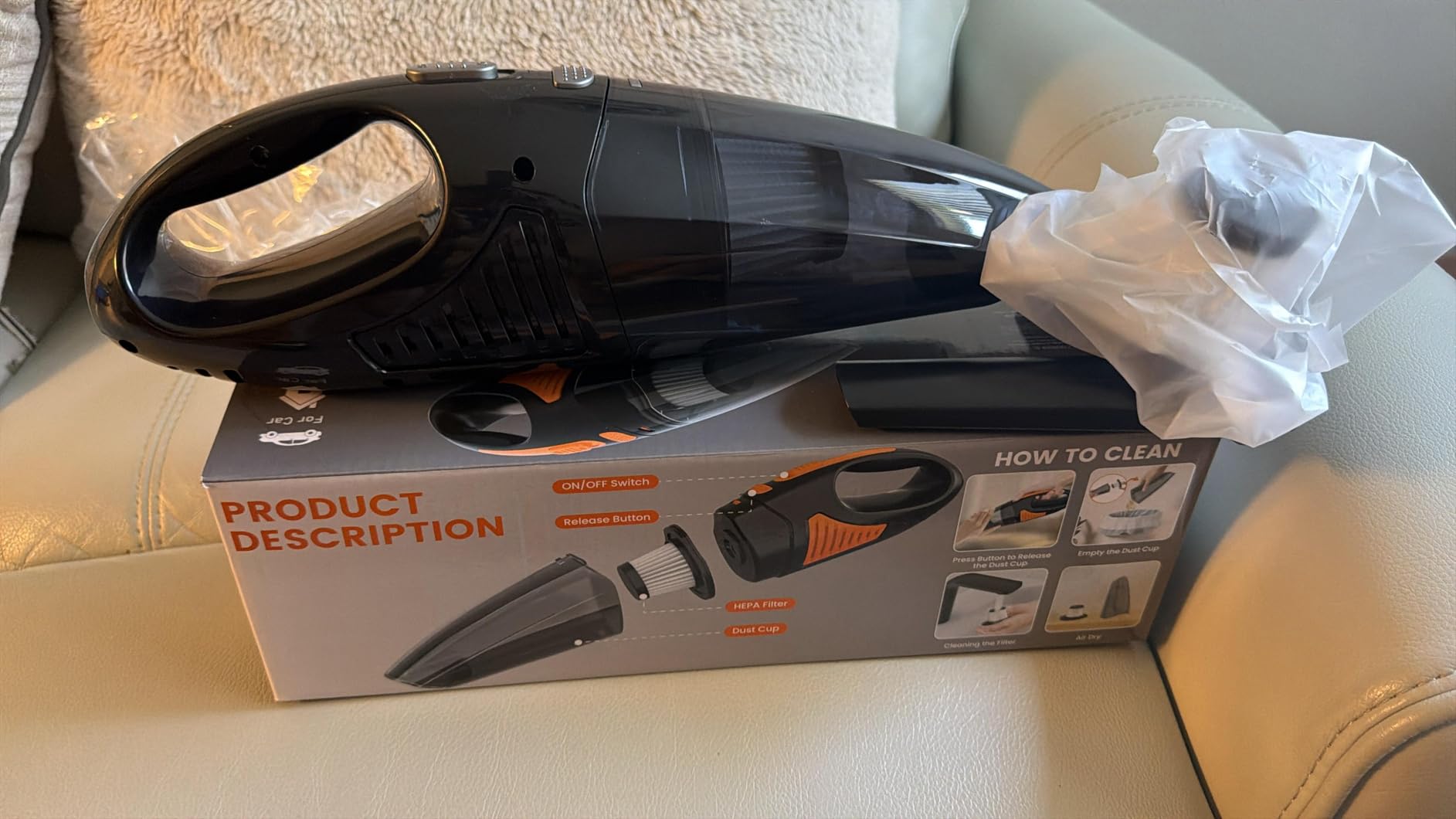 Handheld Vacuum Cordless, Rechargeable Car Vacuum Cleaner with Multiple Attachments, Portable Hand Held Vacuum Suction Power, Mini Vacuum for Car, Home, Pet Hair, Office, Desk, Keyboards customer photo 2