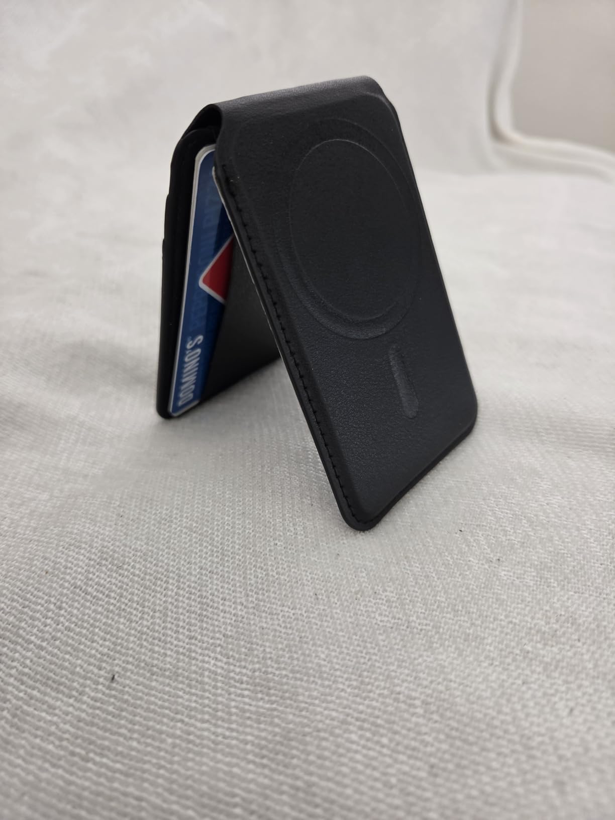 for MagSafe Wallet with Stand, 5 Card Holder, Slim Leather Magnetic Wallet for iPhone 17/16/15/14/13/12 Pro Max Plus Air Series, 3 Card Slots & 1 Cash Slot, Black customer photo 2