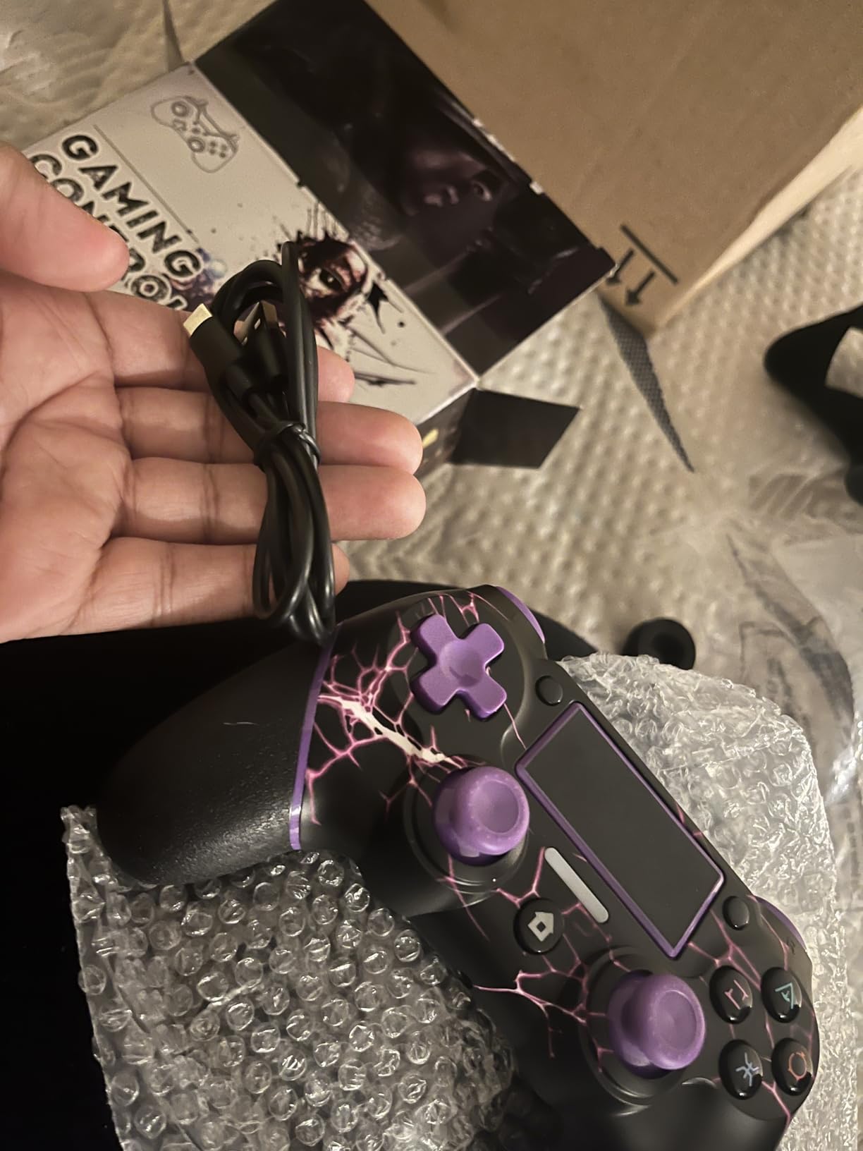 VidPPluing Wireless Controller Compatible with PS5/Android/IOS/MAC/Steam Deck - LED Lighting, Hall Effect Trigger, Turbo/Macro, Dual Vibration, 3.5mm Jack, 1500mAh Battery customer photo 1
