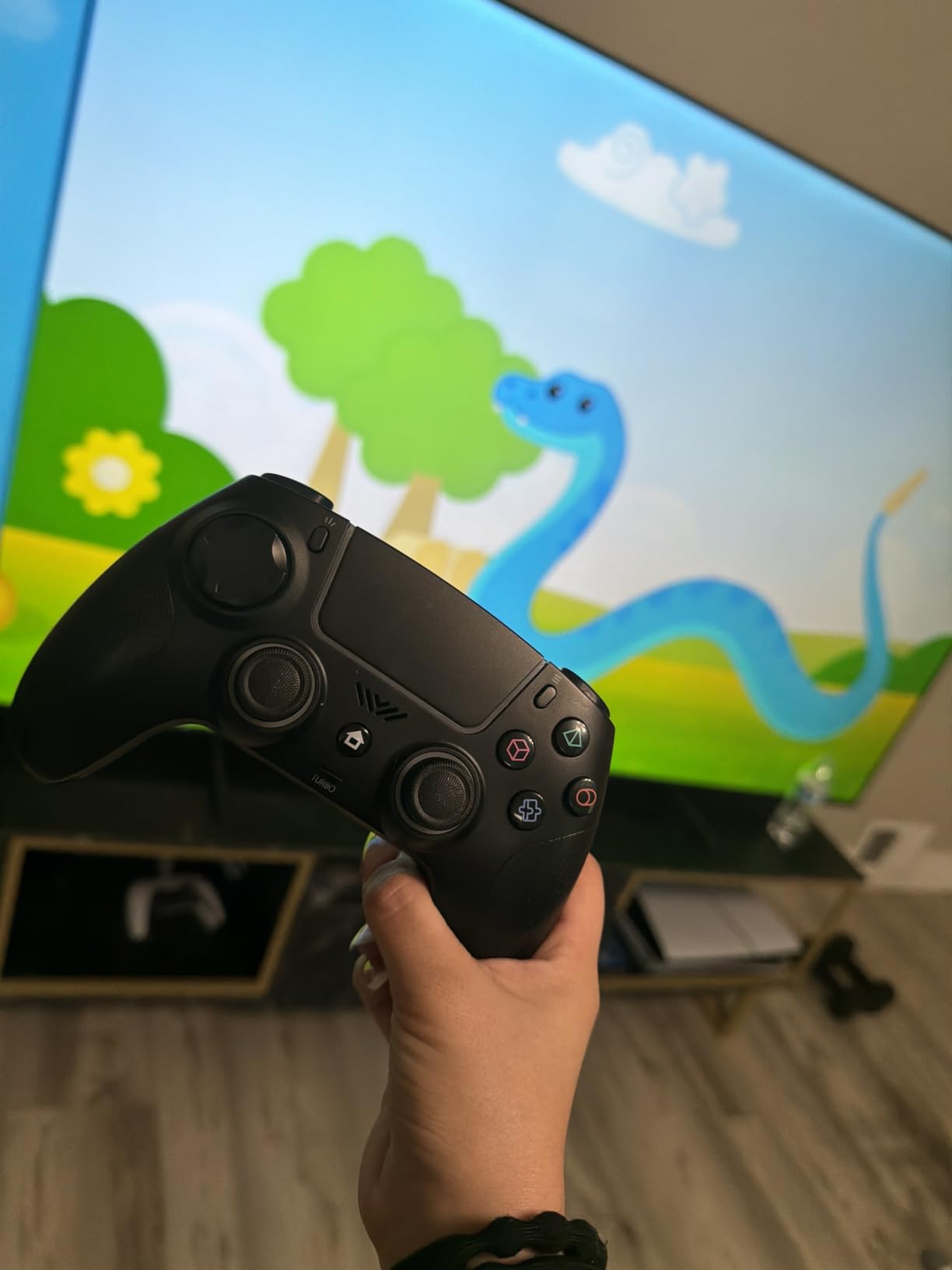 VidPPluing Wireless Controller Compatible with PS5/Android/IOS/MAC/Steam Deck - LED Lighting, Hall Effect Trigger, Turbo/Macro, Dual Vibration, 3.5mm Jack, 1500mAh Battery customer photo 2