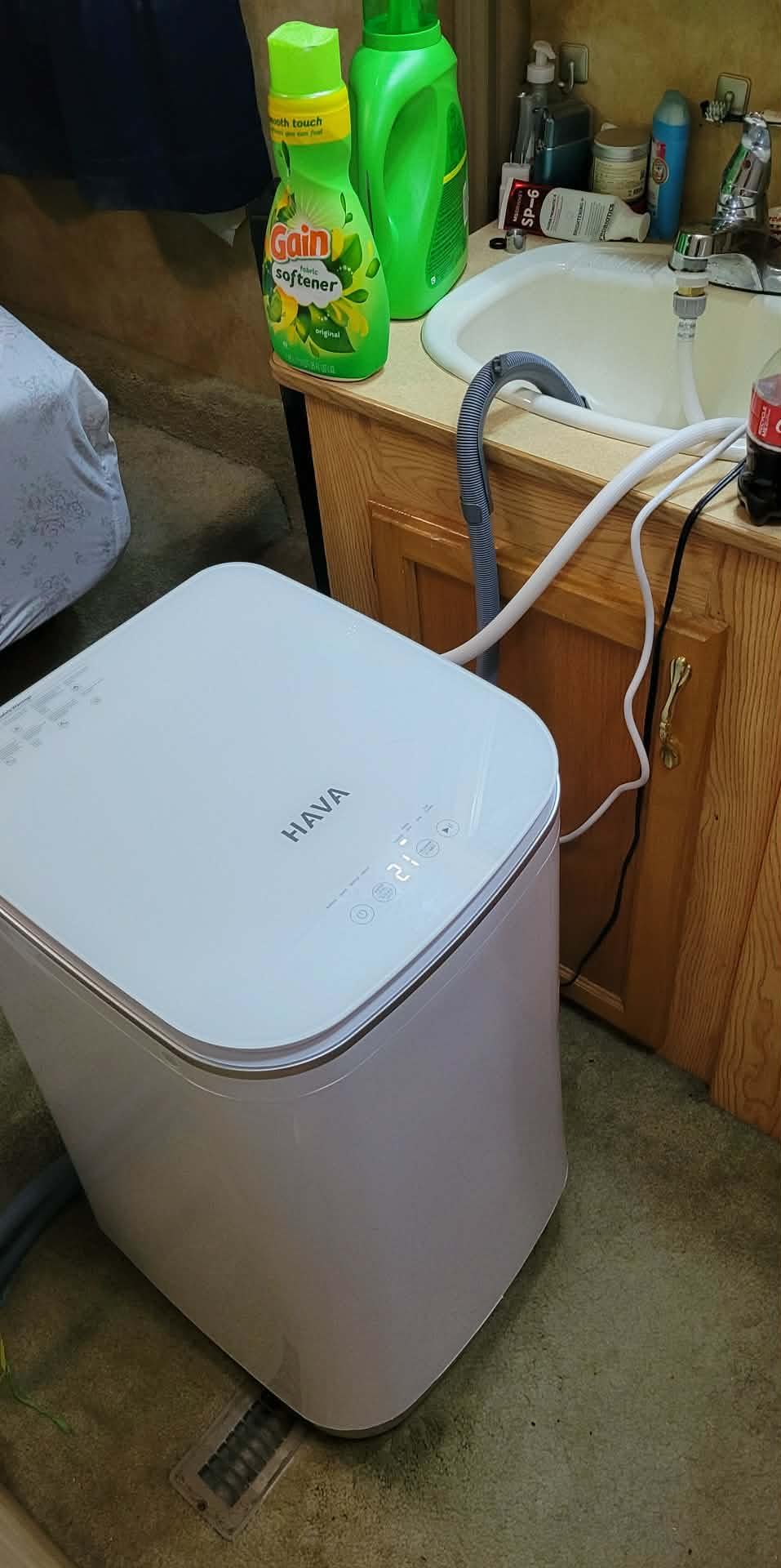 HAVA Portable Washing Machine 0.8 Cu. Ft. Capacity Mini Washer & Spin Dryer | 104 °F & 140 °F Hot Wash Options, Upward Drainage, 8 Automatic Wash Programs, Space Saving for Apartments, Dorms and RVs customer photo 1