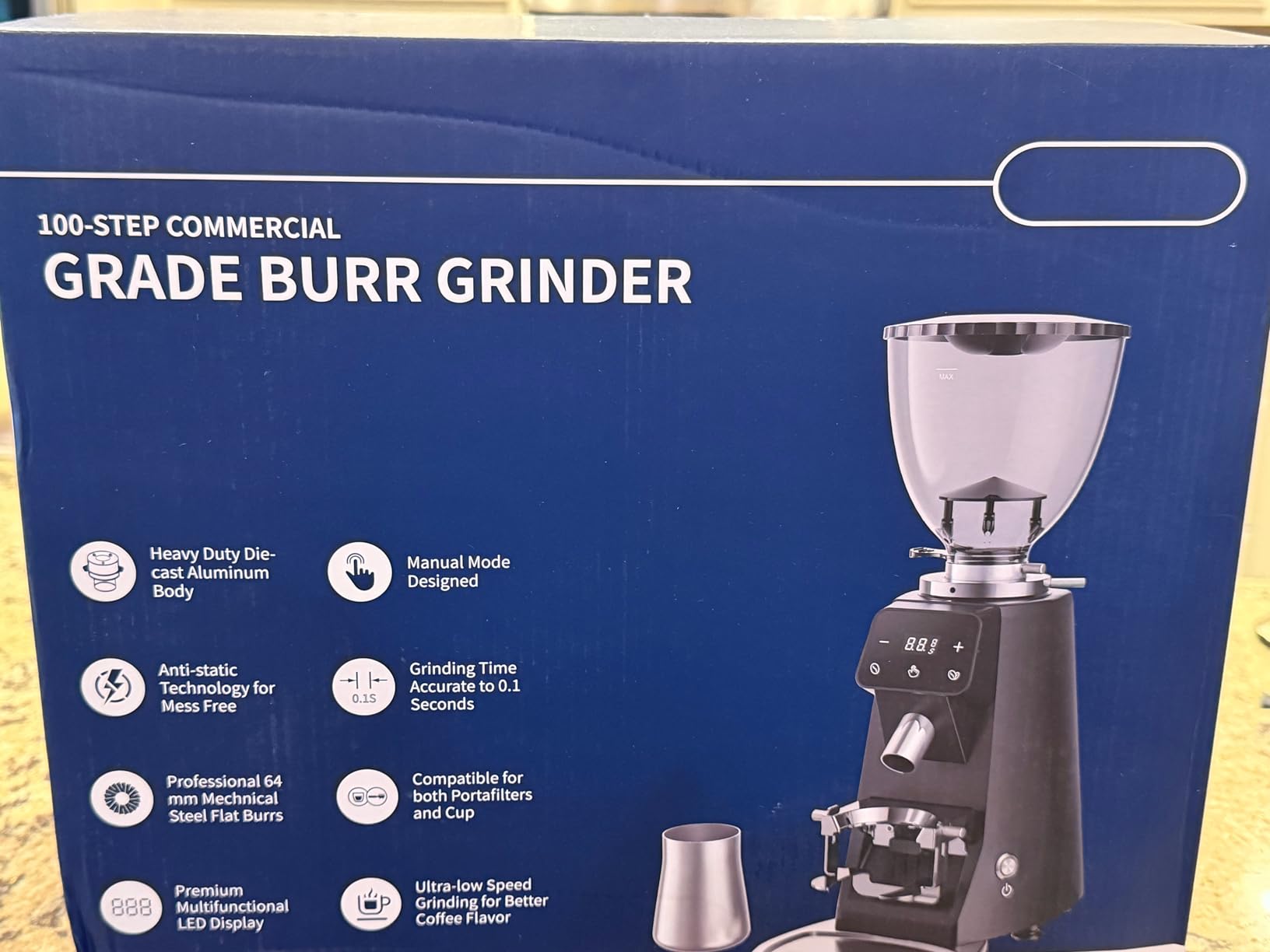 SHARDOR 64mm Burr Coffee Grinder, Electric Espresso Coffee Grinders for Home Use with Commercial-Grade Precision, 100 Grind Settings, Die-Cast Aluminum Housing, 17.6oz Hopper, Anti-Static Technology customer photo 2