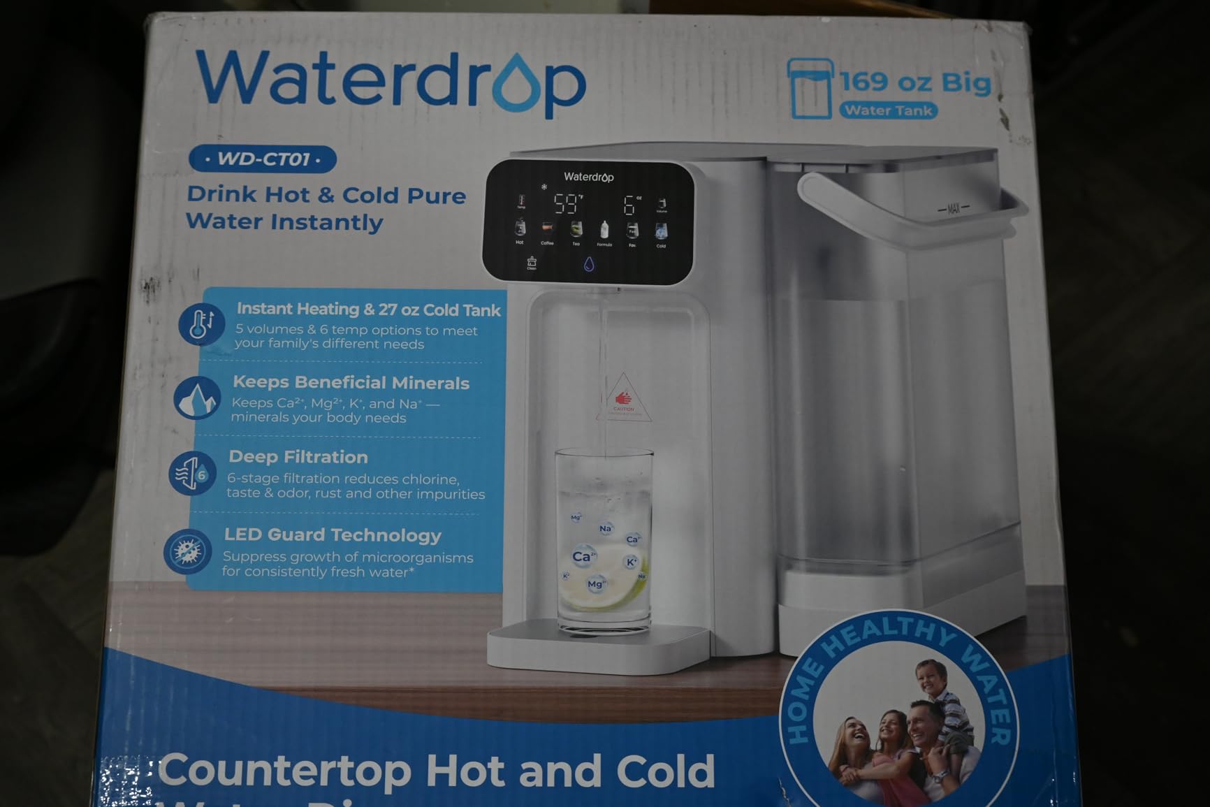 Waterdrop CT01 Countertop Water Filter System, Hot and Cold Water Dispenser with 6-Stage Filtration, 5 Temperature Options, Touchscreen, White customer photo 1