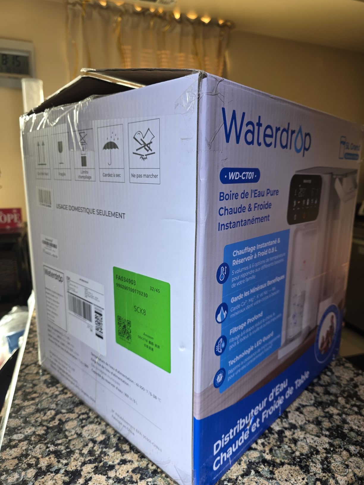 Waterdrop CT01 Countertop Water Filter System, Hot and Cold Water Dispenser with 6-Stage Filtration, 5 Temperature Options, Touchscreen, White customer photo 2