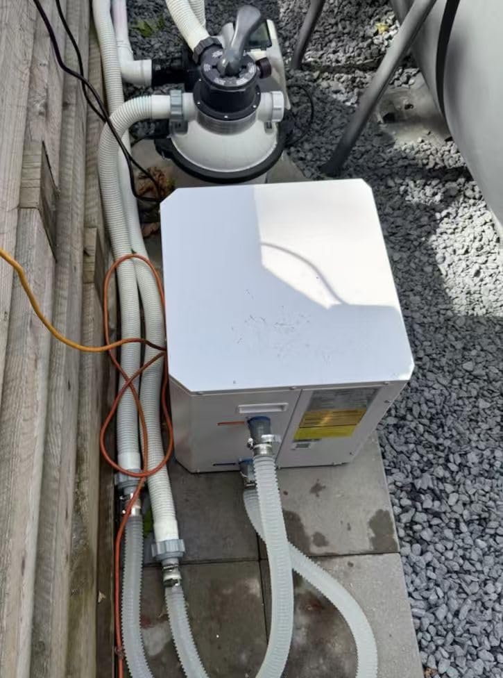 5,500 Gallons Above Ground Pool Heater 110V | H5 18,450BTU Swimming Pool Heat Pump High Efficiency COP4.1 Energy Save 45% Heating or Cooling Above Smart WiFi Control customer photo 1