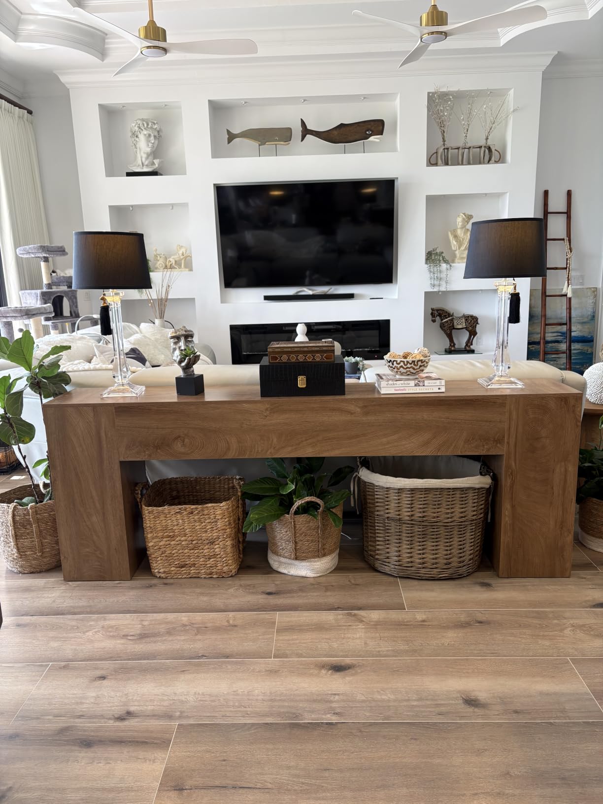 Epecoya Extra Long Console Tables for Entryway 86-Inch, Natural Oak Brown | Farmhouse Couch Table Behind Sofa Wooden, Modern Entryway Table for Entrance, Hallway, Living Room, Apartment customer photo 2