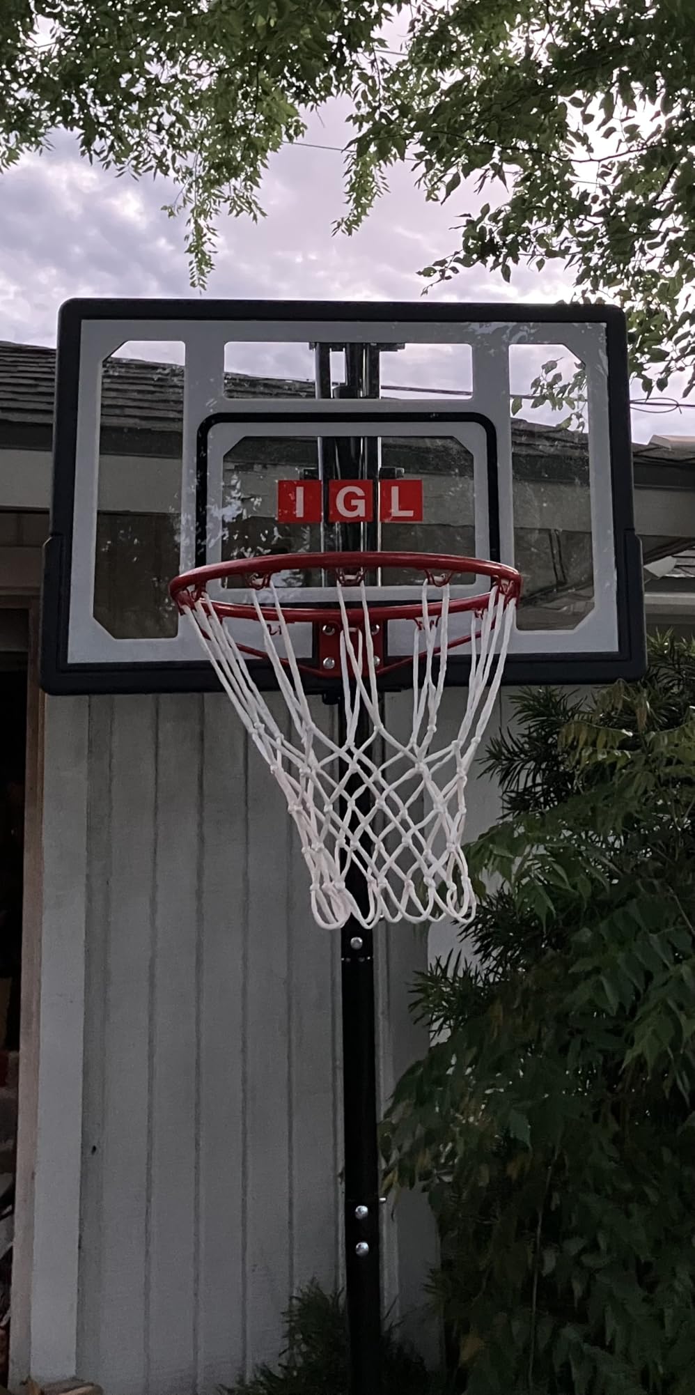 IGL Kids Basketball Hoop Outdoor - 4-8.5ft Adjustable Height - 33 Inch Shatterproof Backboard - Fillable Base & Extra Anchor - Portable Goal w/Wheels for Backyard Driveway customer photo 2